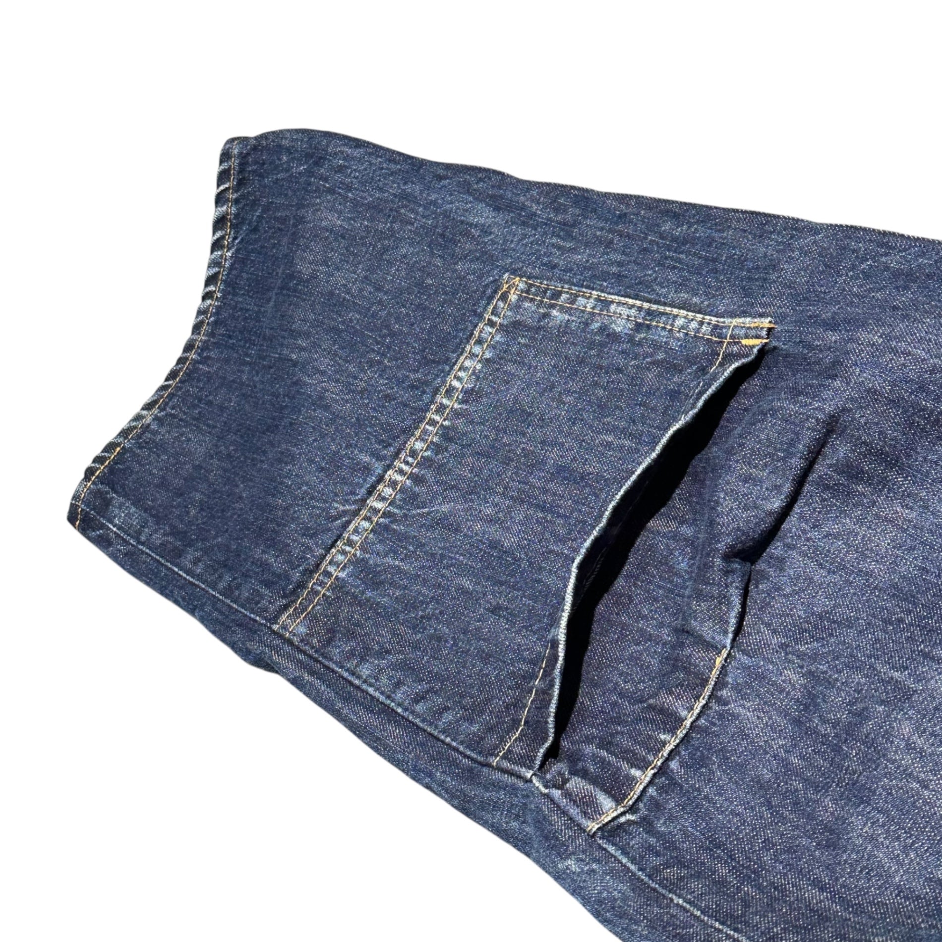 Y's(ワイズ) 09AW Curved Hem Pocket Wide Denim Pants カーブ 変形 裾ポケット ワイド デニム パンツ YZ-P02-008 2(S) インディゴ