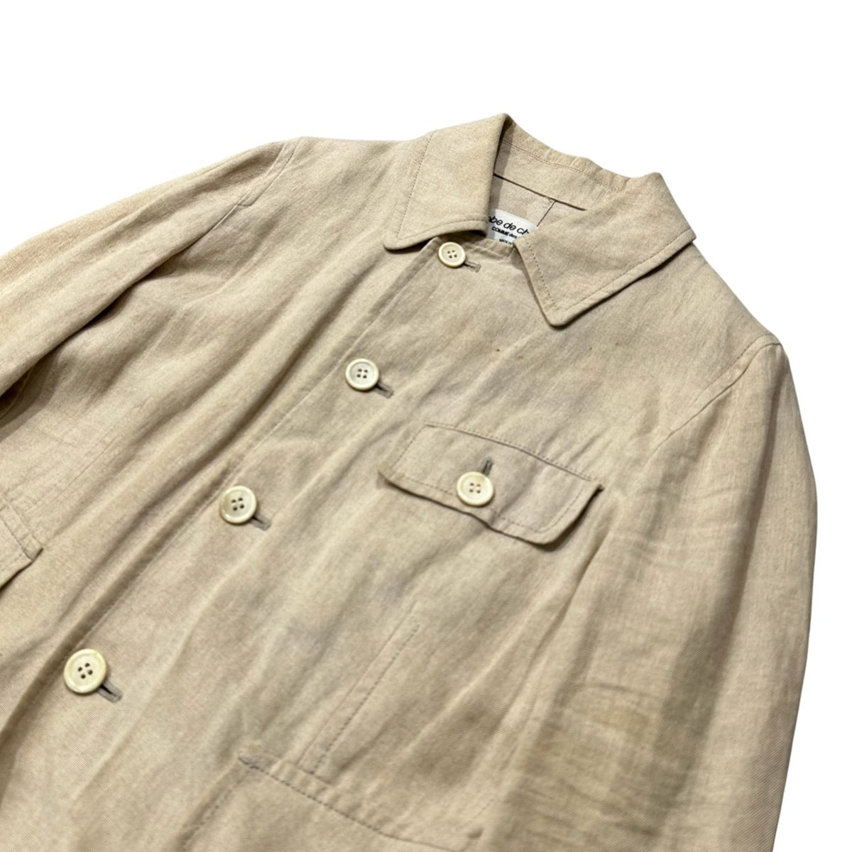 robe de chambre COMME des GARCONS(ローブドシャンブルコムデギャルソン) 2002SS 4-Button Linen Jacket 4 ボタン リネン ジャケット RE-J033 M ベージュ AD2001 00s アーカイブ