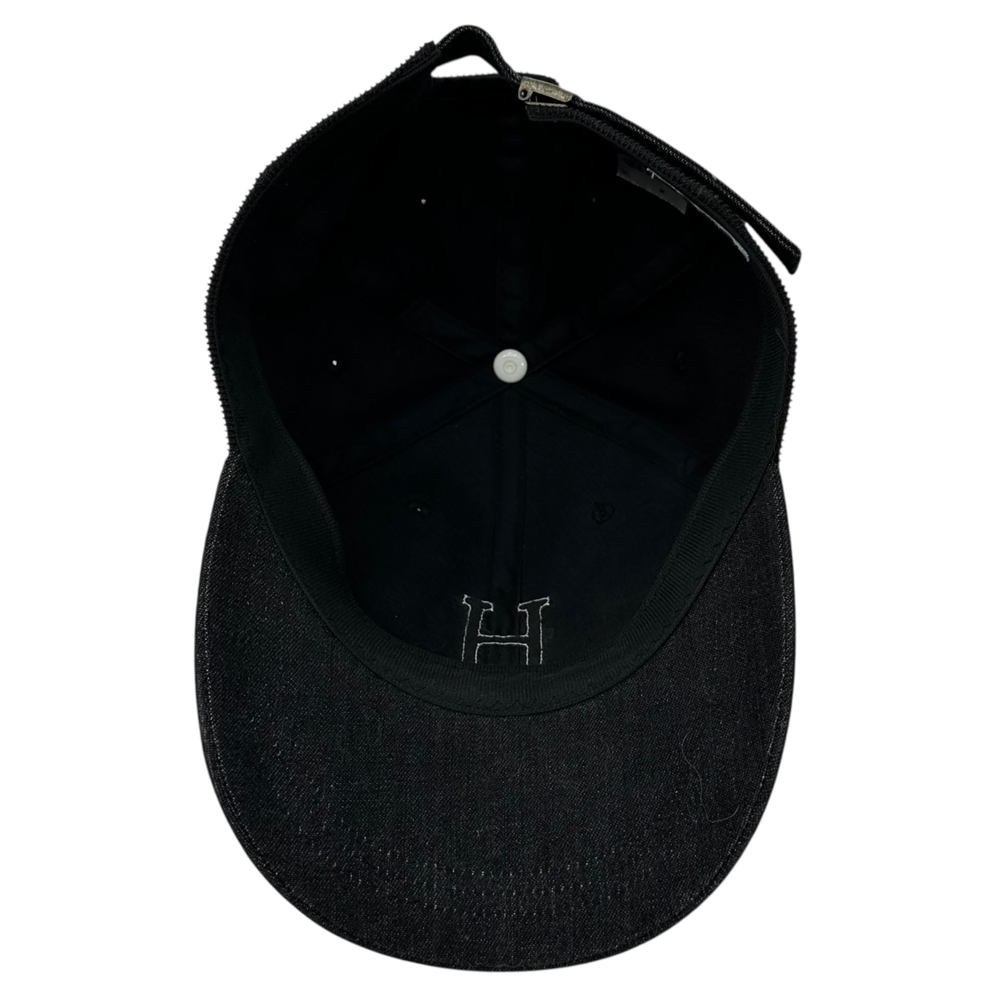 HOLLYWOOD RANCH MARKET(ハリウッドランチマーケット) H.R.REMAKE H Logo Corduroy Denim Panel Snapback Cap H ロゴ コーデュロイ デニム 切替 スナップバック キャップ ブラック 帽子