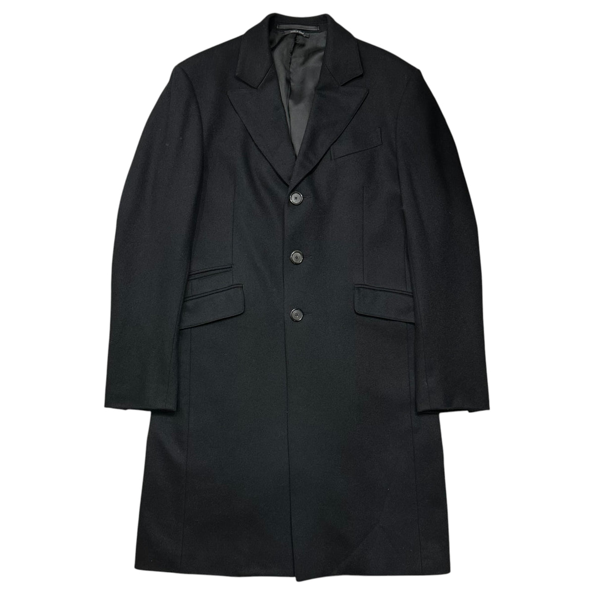 PRADA(プラダ) 2012AW Virgin Wool Chesterfield Coat ヴァージン ウール チェスター コート UC268D 46 ブラック コレクション着用