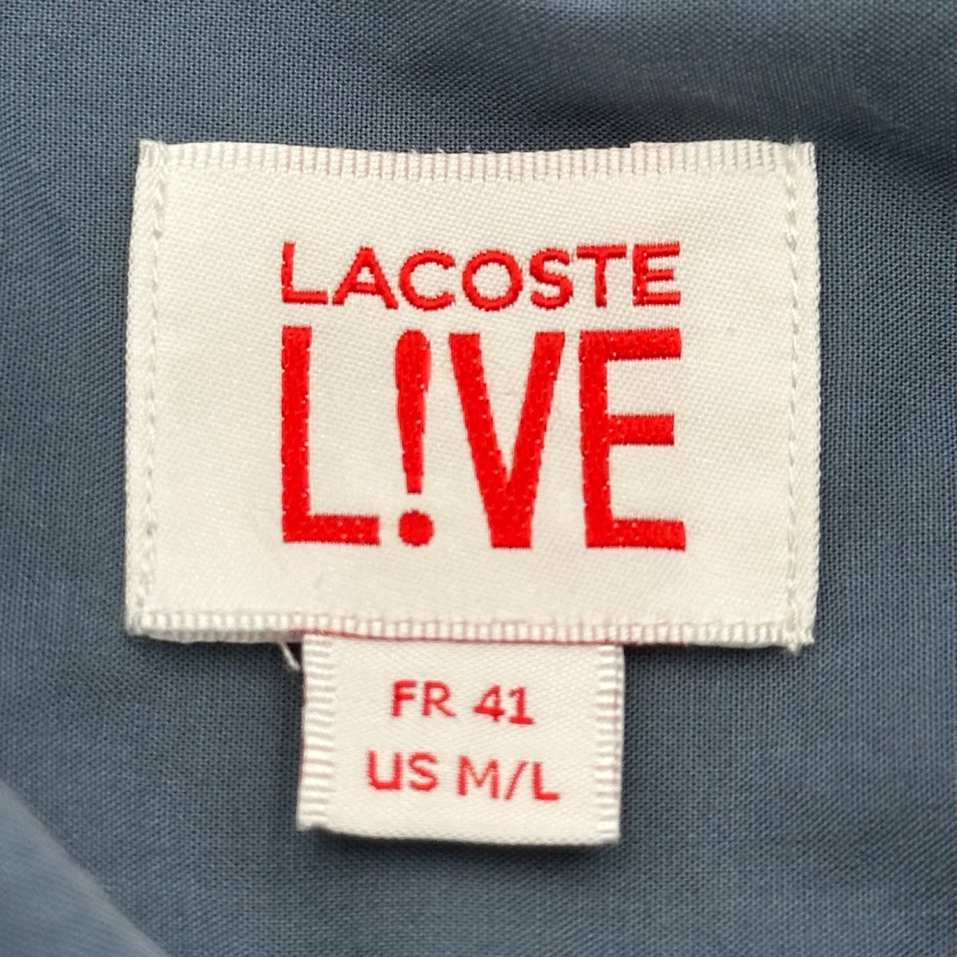 Lacoste L!VE(ラコステライブ)  Logo Cotton BD L/S Shirt ロゴ コットン ボタンダウン 長袖 シャツ CH9468 US M/L ネイビー