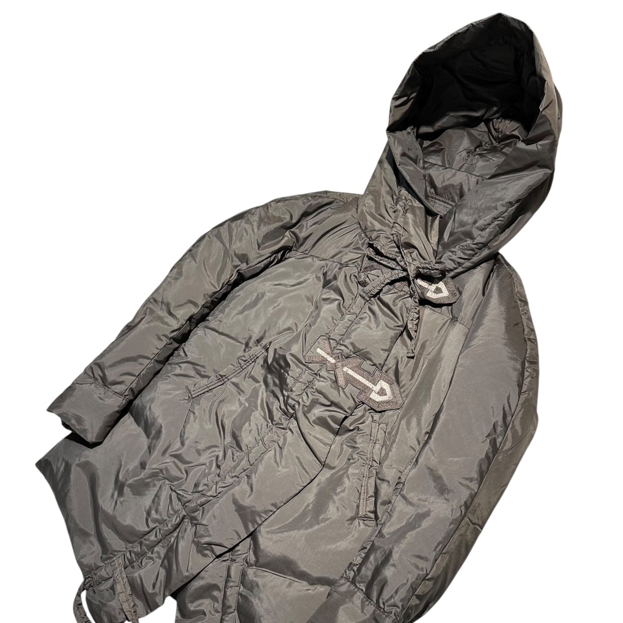 MARITHE FRANCOIS GIRBAUD(マリテフランソワジルボー) 10AW Archive Big Food Down Gimmick Coat アーカイブ ビッグ フード ダウン ギミック コート F7-7192 L ブラウン Y2K 変形