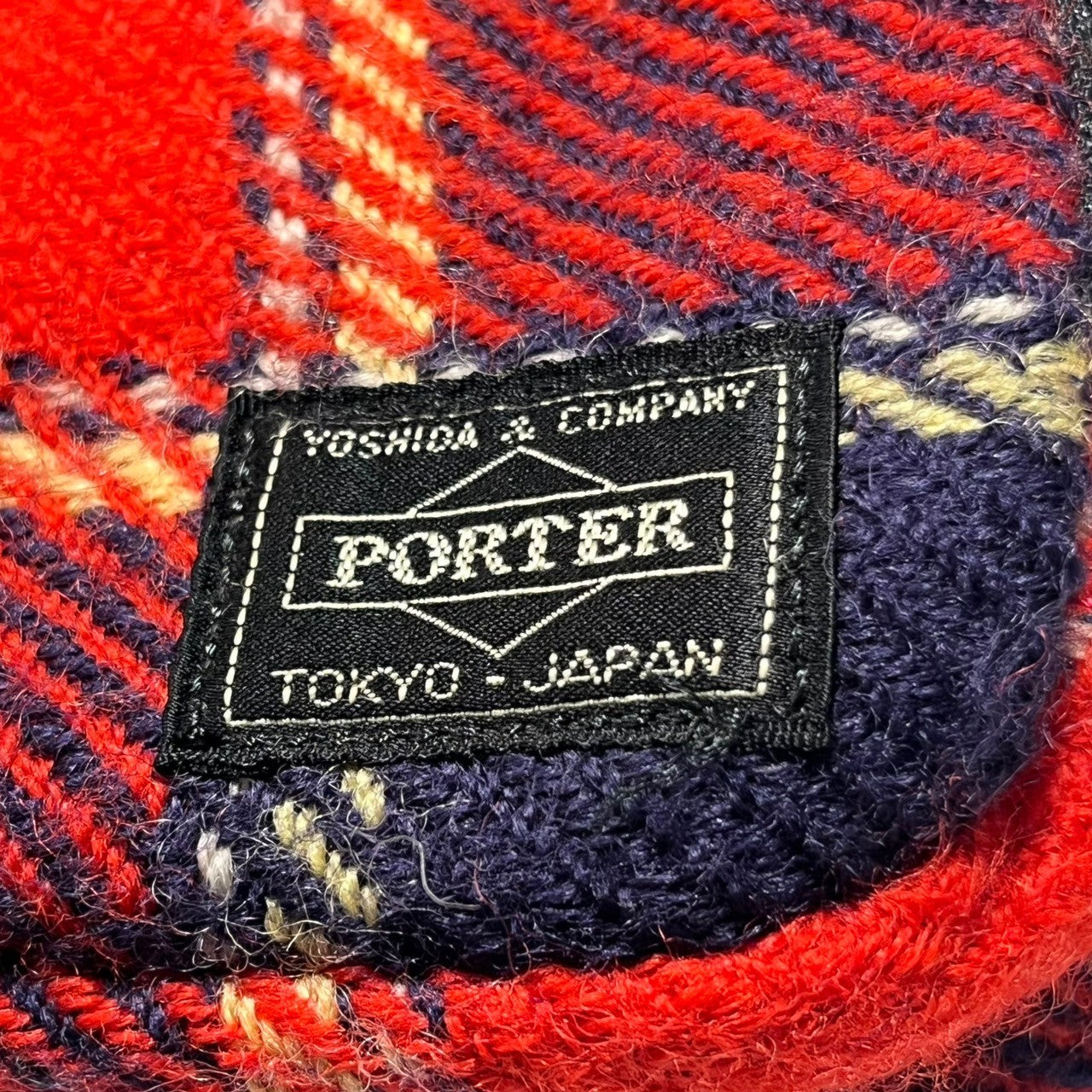 COMME des GARCONS JUNYA WATANABE MAN×PORTER(コムデギャルソンジュンヤワタナベマン×ポーター) 02AW  Tartan check wool shoulder pouch タータン チェック ウール ショルダー ポーチ レッド×ネイビー 00s コラボ  ...