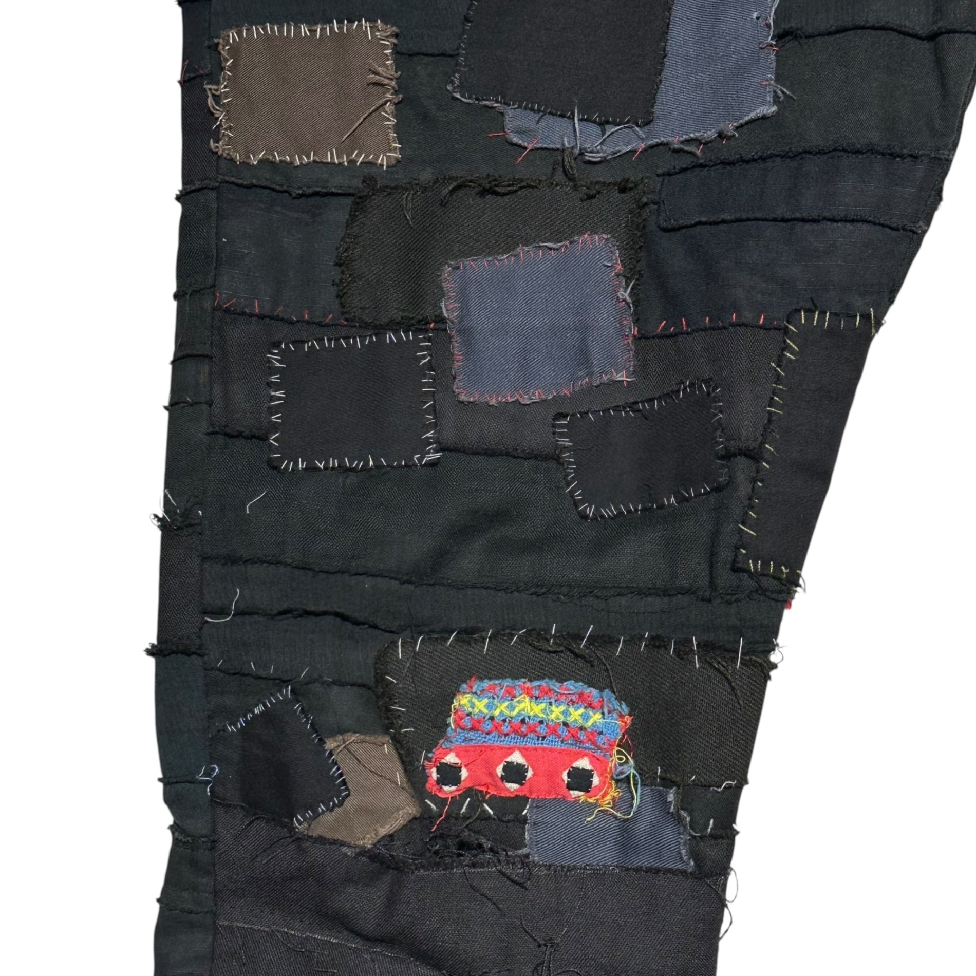 【近日公開】UNDERCOVERISM(アンダーカバイズム) 03SS SCAB Period Crust Damaged & Patchwork Cropped Pants クラスト ダメージ加工 ＆ パッチワーク クロップド パンツ 瘡蓋 U222 M ブラック 2003年 パリコレ 初参加時 稀少 少数生産アイテム