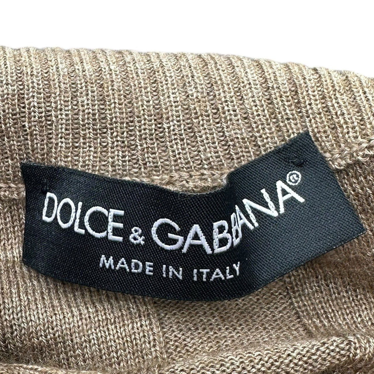 DOLCE&GABBANA(ドルチェ&ガッバーナドルガバ) Cashmere Silk High Neck Half Button Knit カシミア シルク ハイネック ハーフボタン ニット 50(L程度) ベージュ