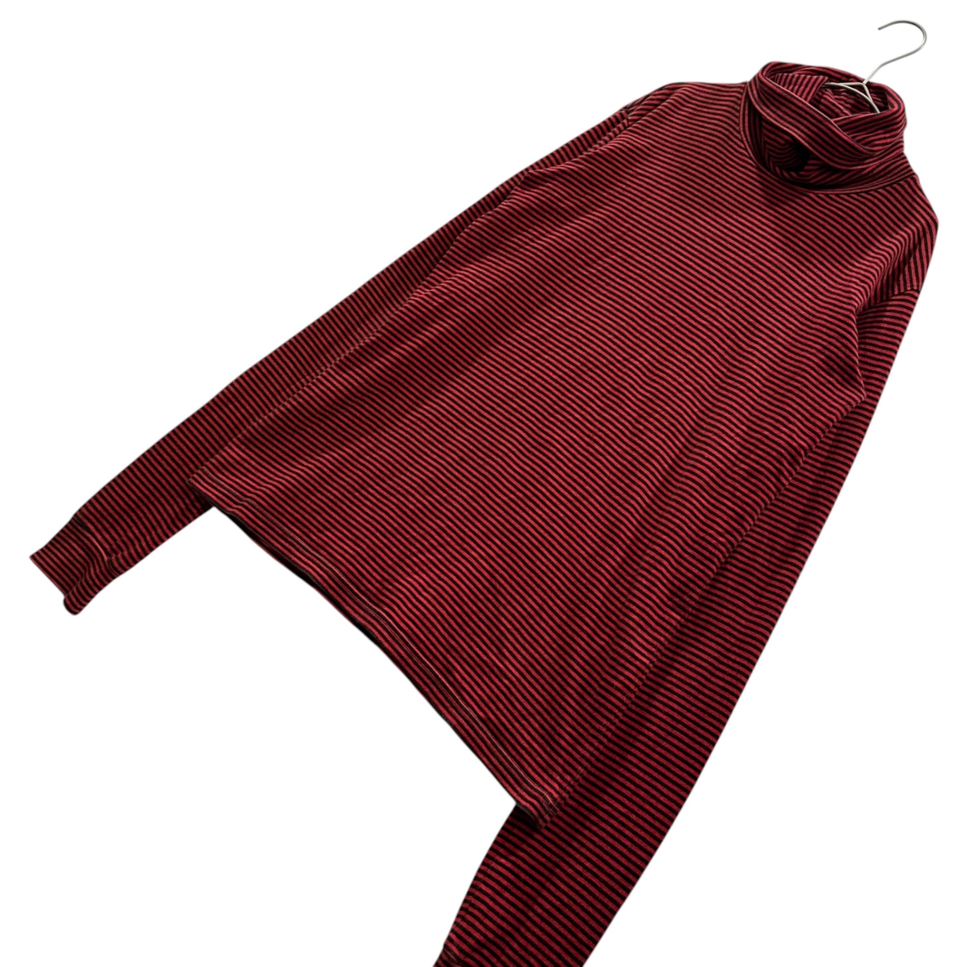 NUMBER (N)INE(ナンバーナイン) 2005AW ”THE HIGH STREETS” Turtleneck Striped L/S T-Shirt ハイストリート期 タートルネック ボーダー 長袖 カットソー  2(S) レッド×ブラック ハイスト期 宮下貴裕