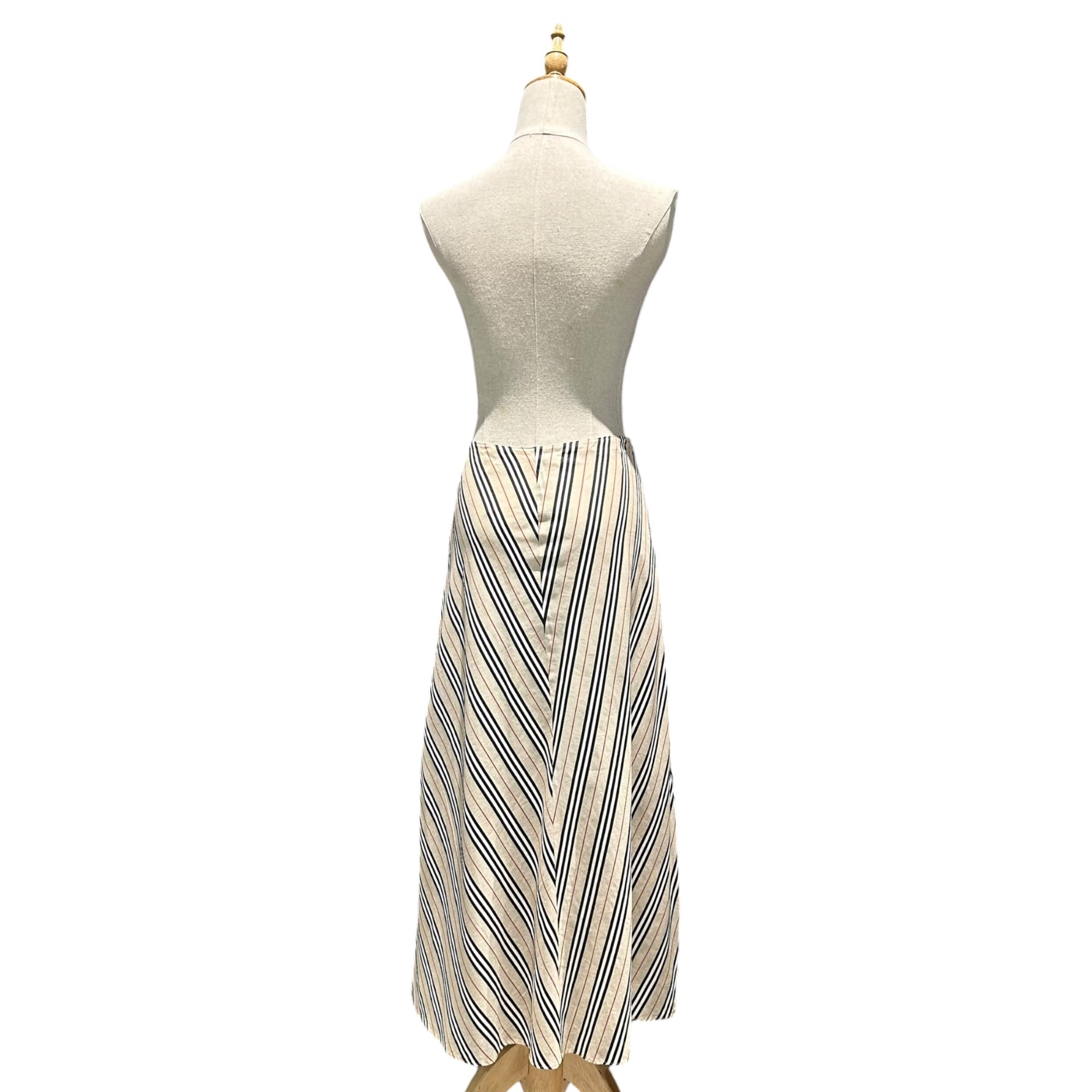 BURBERRY LONDON(バーバリーロンドン) Striped Maxi Skirt ストライプ ロング スカート FXA76-008 38 ベージュ