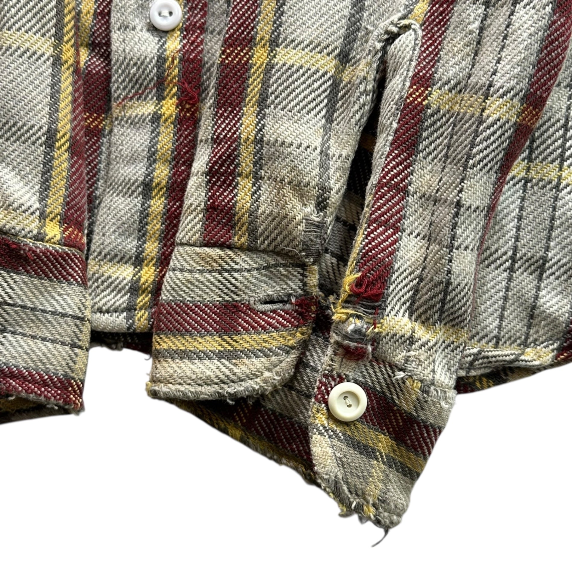 BIG MAC(ビッグマック) 70's FLANNEL CHECK SHIRT フランネル チェック シャツ M-TALL グレー×レッド 70年代 ヴィンテージ