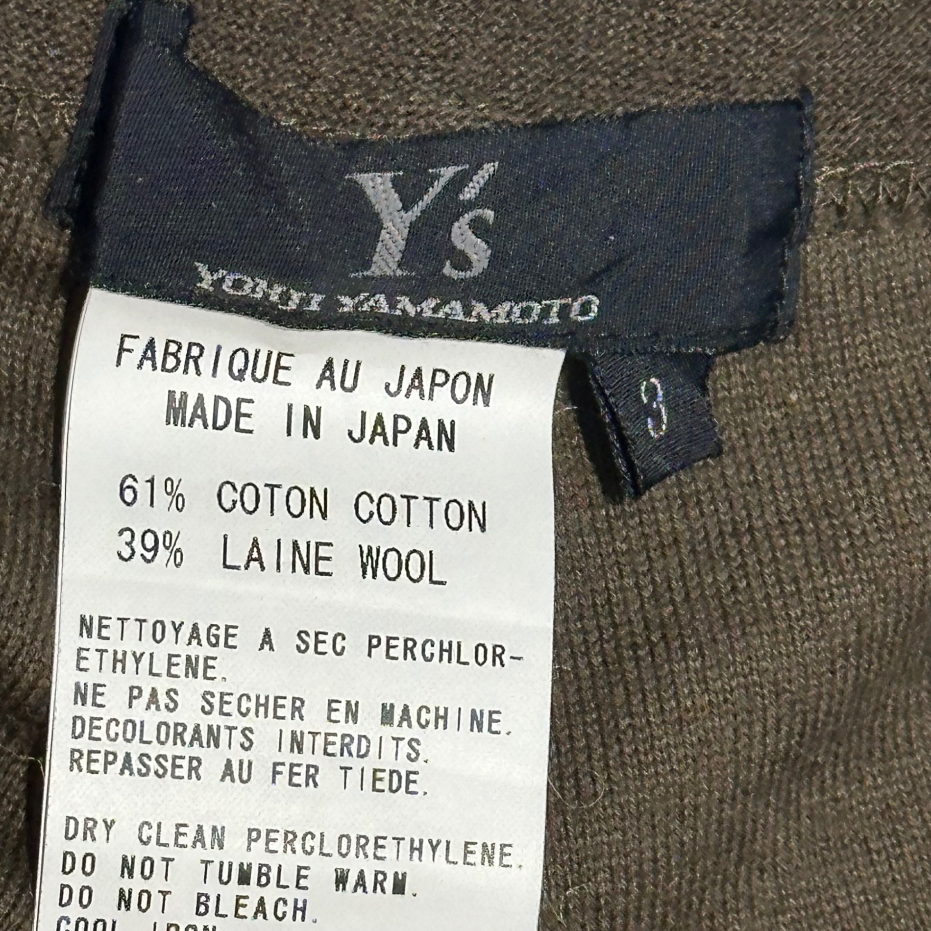 Y's(ワイズ) Cotton wool deformed cut and sew コットン ウール 変形 カットソー YC-T26-957 3(L程度) ブラウン