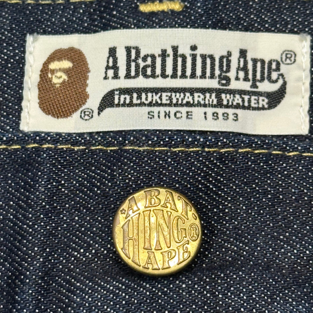 A BATHING APE(アベイシングエイプ) BAPE STA STITCH DENIM PANTS ベイプスタ ステッチ デニム パンツ M インディゴ