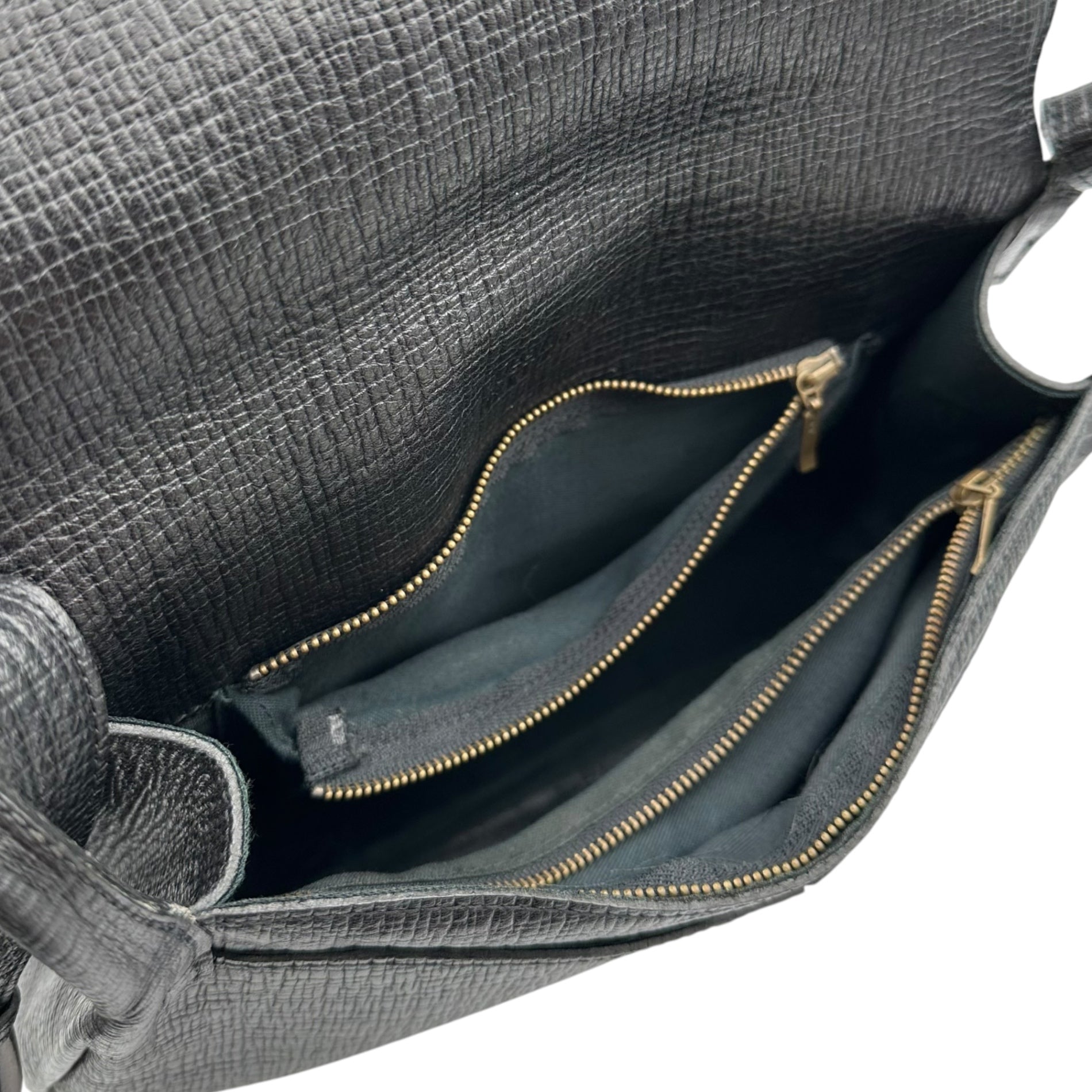 Jean Paul GAULTIER(ジャンポールゴルチエ) 1990's~2000's Precious Leather Postman Shoulder Bag プレシャス レザー ポストマン ショルダー バッグ ブラック 90年代～