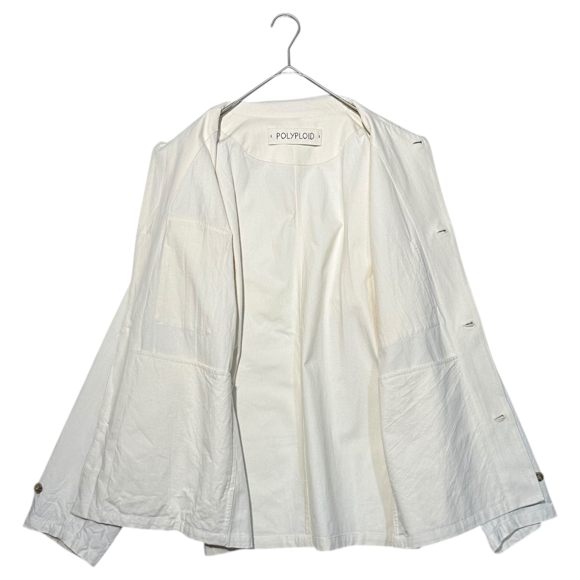 POLYPLOID(ポリプロイド) WORKWEAR JACKET -A- ワークウェア ジャケット Aタイプ コットン シャツジャケット アシンメトリー 08-A-08 WWJK 3(M) アイボリー 定番人気商品