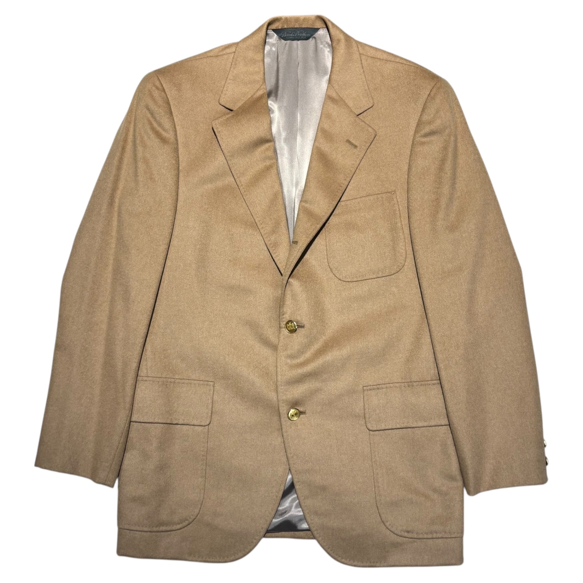 BROOKS BROTHERS(ブルックスブラザーズ) Camel 100% Gold Button Blazer キャメル ヘア  金ボタン ブレザー 19-18-9562 40REG ベージュ テーラード 3B ジャケット