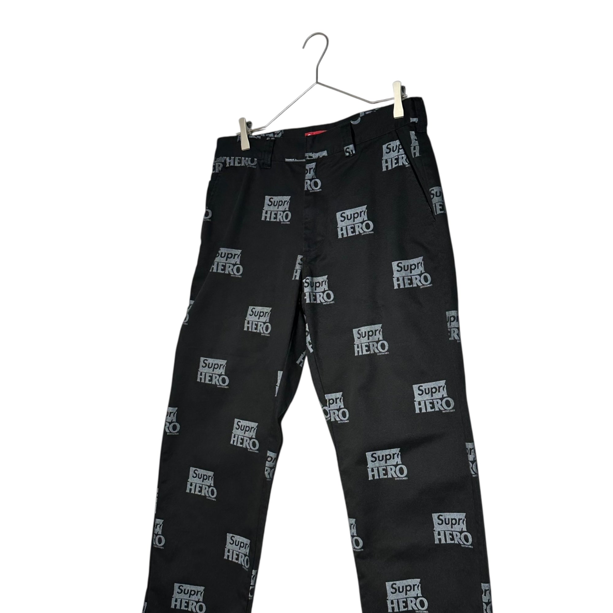 SUPREME×ANTIHERO(シュプリーム×アンタイヒーロー) 22SS Work Pant 総 ロゴ プリント ワーク パンツ 30 ブラック ストレート