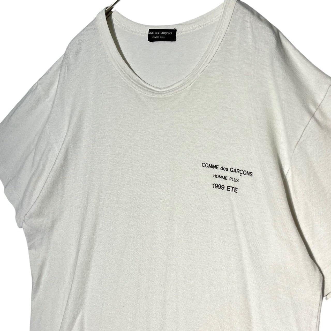 COMME des GARCONS HOMME PLUS(コムデギャルソンオムプリュス) 99SS Chest logo crew neck T-shirt 胸ロゴ クルーネック Tシャツ 90年代 PT-100550 FREE ホワイト AD1998