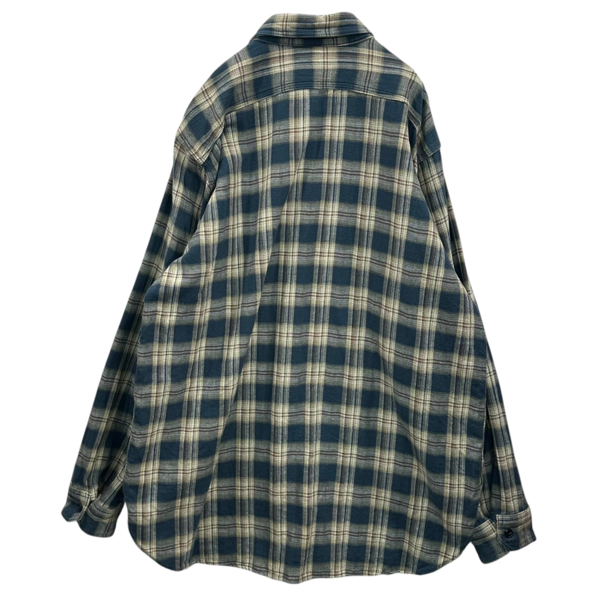 Engineered Garments(エンジニアードガーメンツ) 25AW Work Shirt - Cotton Plaid Jacquard ワーク シャツ L ブルー×ホワイト フランネル ネル 長袖 チェック
