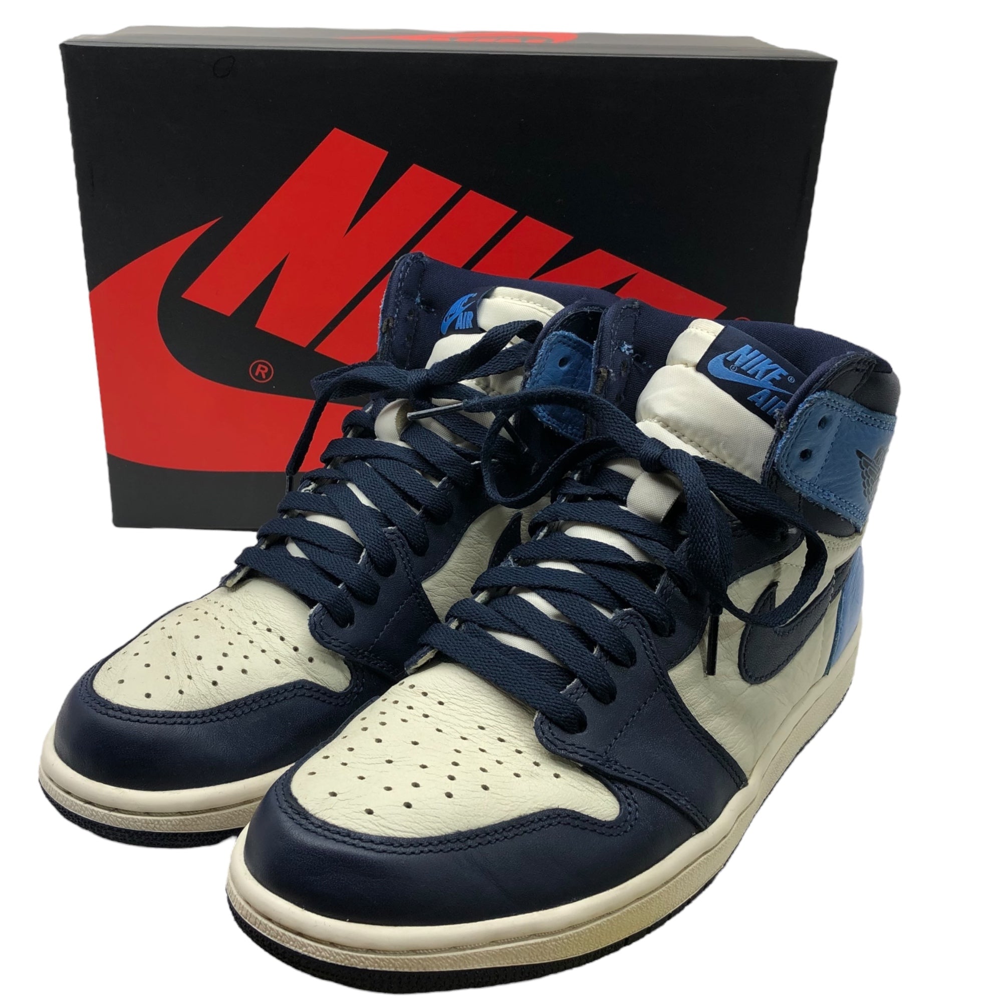 NIKE(ナイキ) Air Jordan 1 Retro High OG Obsidian/University Blue エアジョーダンワン レトロ ハイ 555088-140 27.5cm オブシディアン/ユニバーシティ ブルー 箱付