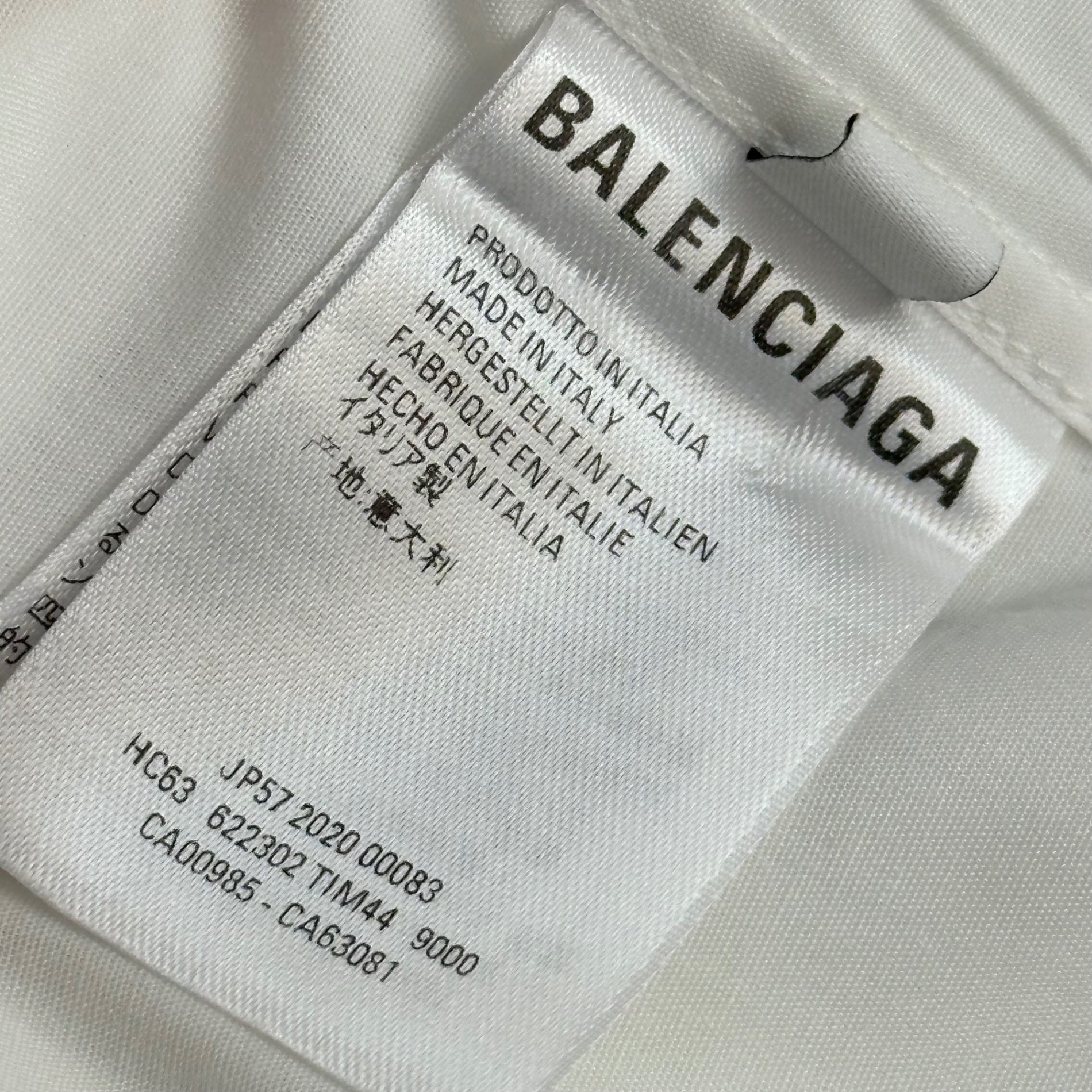 BALENCIAGA(バレンシアガ) 2020AW PLEATED LARGE FIT SHIRT プリーツ ラージフィット シャツ 622302 41 ホワイト オーバーサイズ
