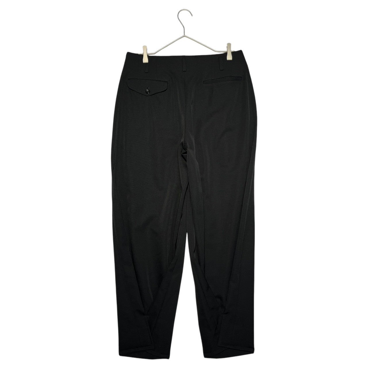 COMME des GARCONS HOMME PLUS(コムデギャルソンオムプリュス) 22AW nomad期 Gathered Hem Wool Trousers 裾 ギャザー ウール トラウザーズ スラックス PJ-P045 S ブラック AD2022