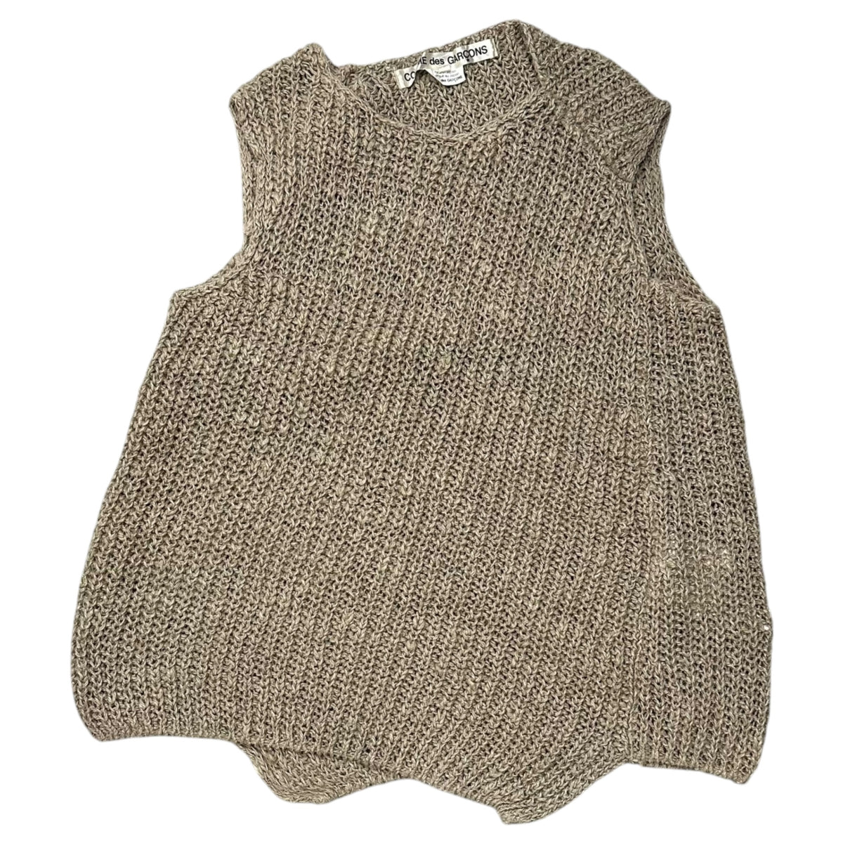 COMME des GARCONS(コムデギャルソン) 2026SS Twisted linen sleeveless knit 捻じれ リネン ノースリーブ ニット GQ-N008 XS ベージュ AD2025 ベスト