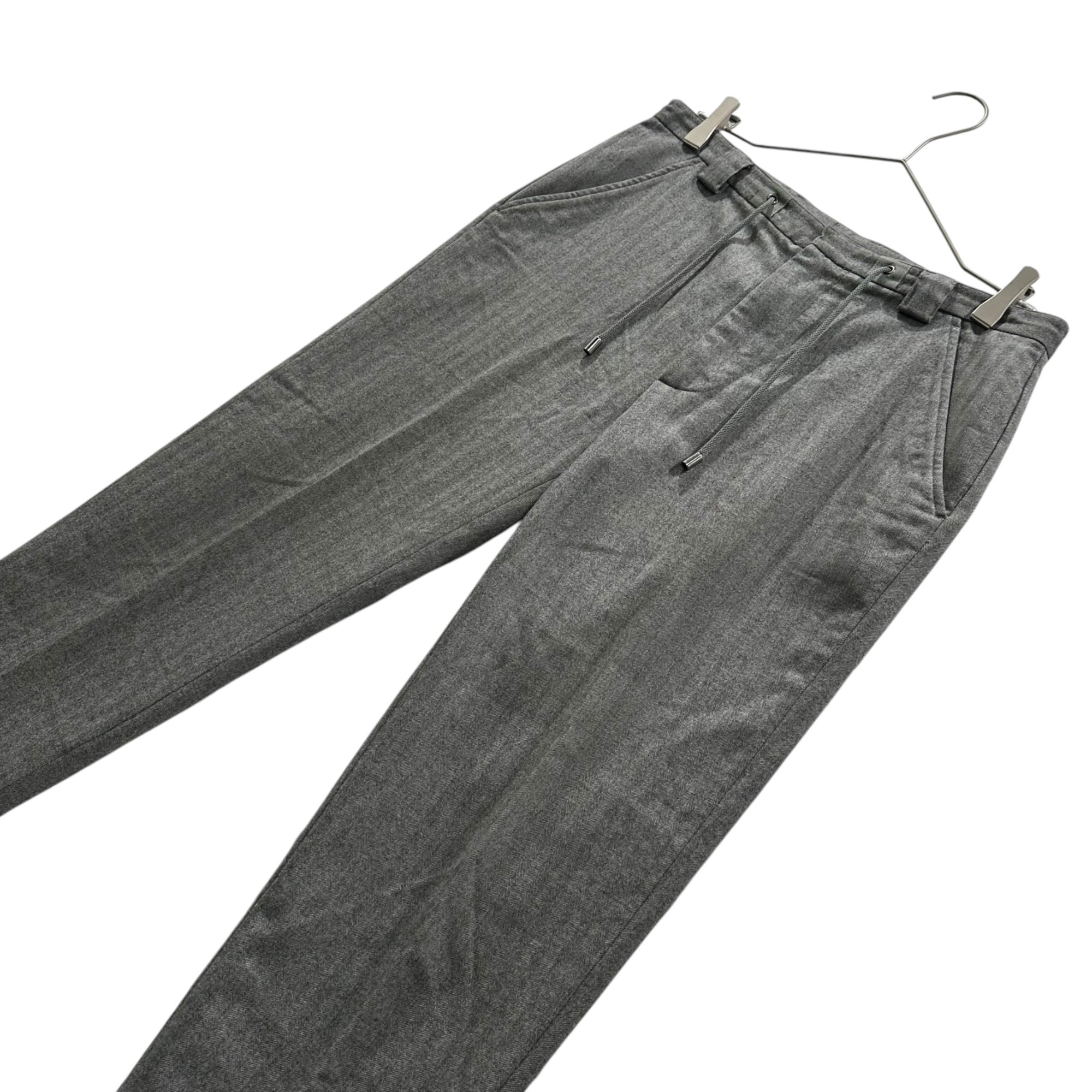 MAISON MARGIELA(メゾンマルジェラ) 2014AW Drawstring Trousers - Herringbone ドローストリング トラウザー ヘリンボーン S30KA0377 46 グレー スラックス パンツ