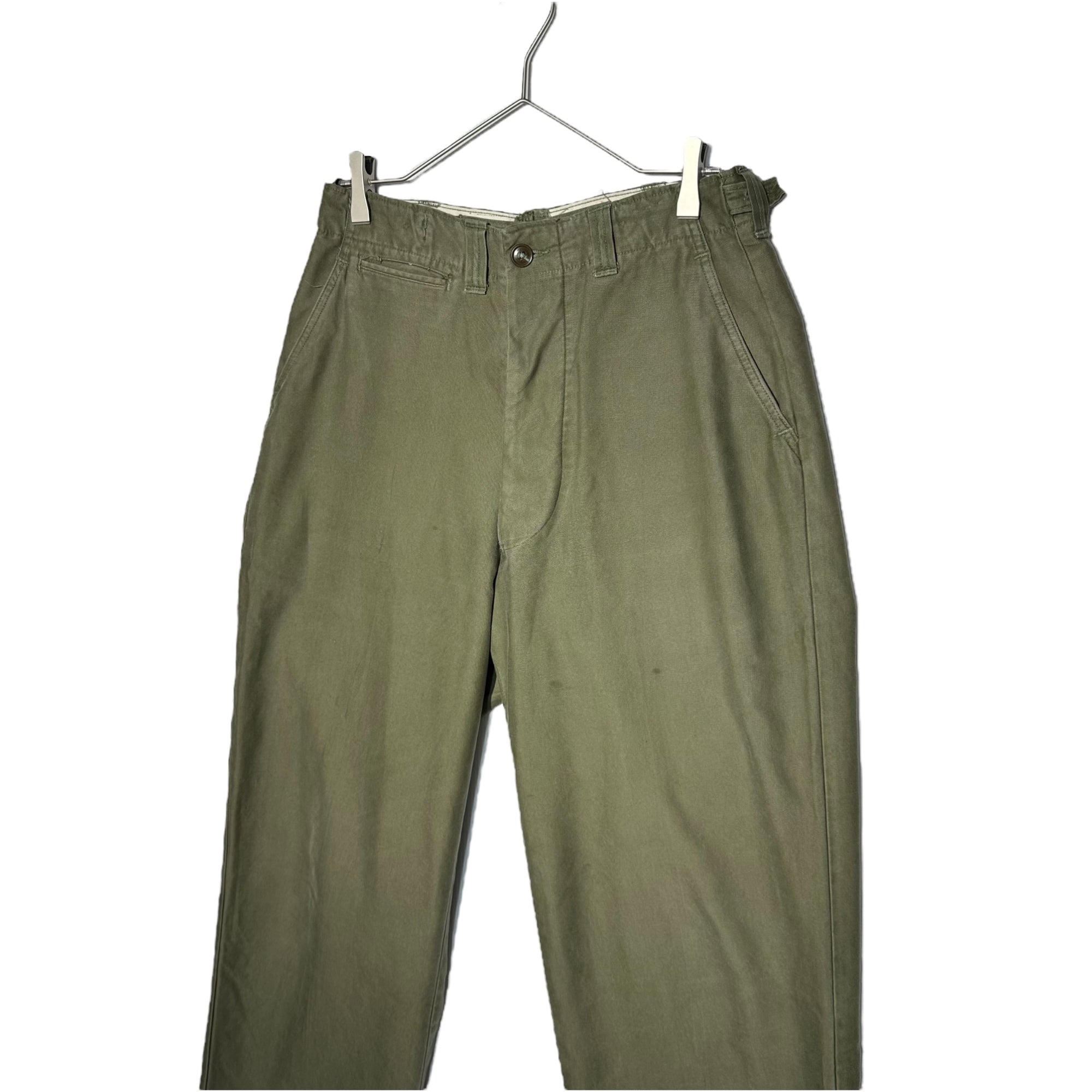 US ARMY(アメリカ軍) 40’s M-43 TROUSERS, FIELD, COTTON, O. D. ミリタリー フィールド パンツ 55-T-34030-30 30/30 オリーブ 40年代～ ヴィンテージ 古着 ベイカー
