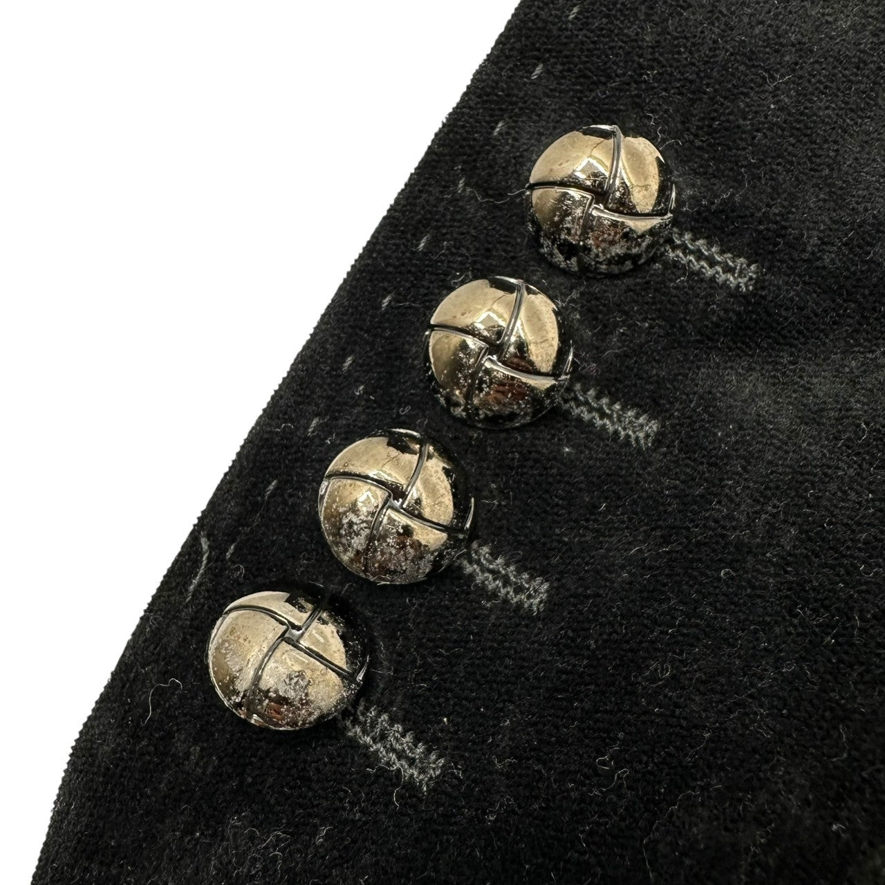 DOLCE&GABBANA(ドルチェ&ガッバーナドルガバ) Cotton velour jacket with metal walnut buttons コットン ベロア 金属胡桃ボタン ジャケット F2701T/FUWAN 40(L程度) ブラック