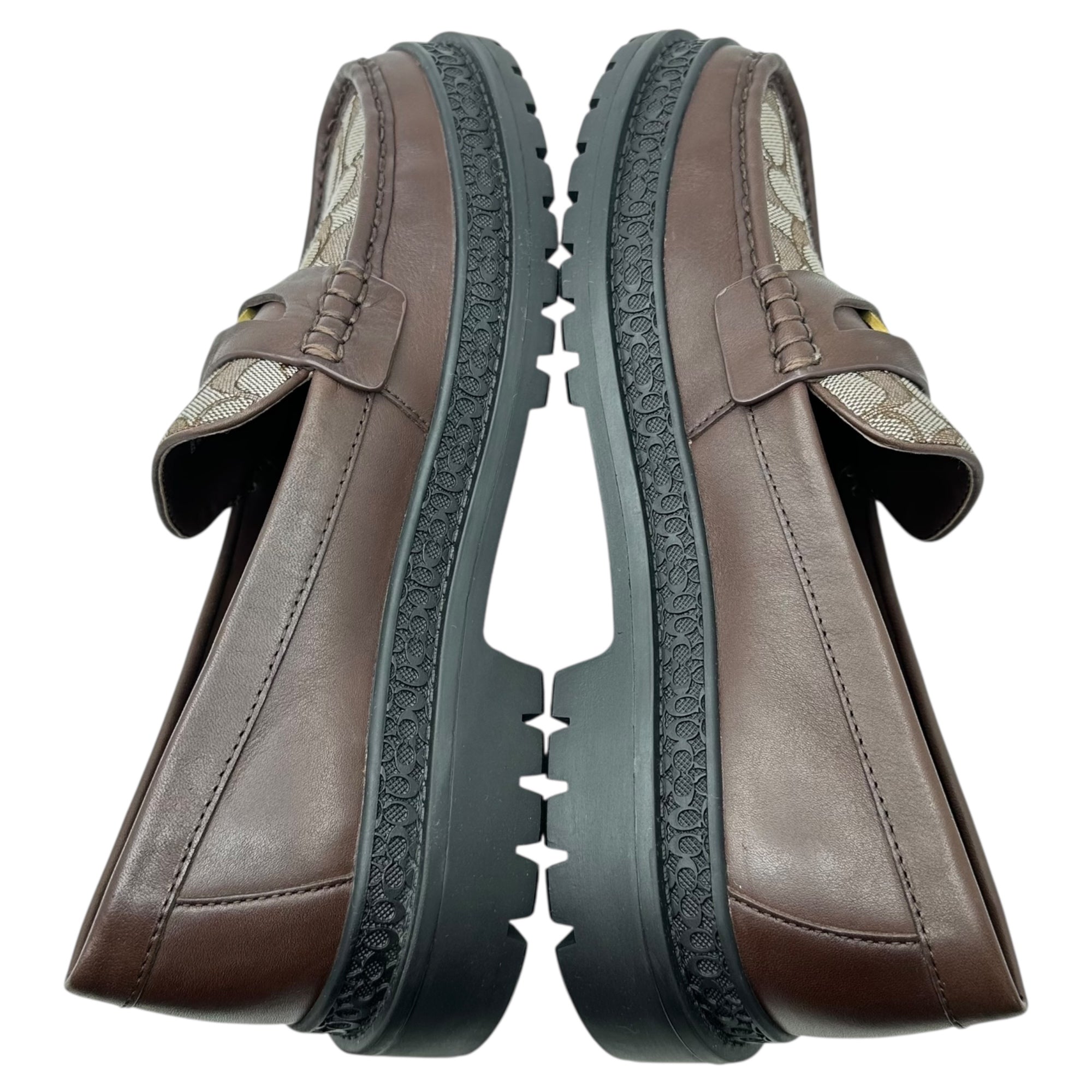 COACH(コーチ) 23AW Signature Coin Loafer - Jacquard シグネチャー コイン ローファー - ジャカード CC833 8.5(26.5cm程度) ブラウン 革靴 レザー シューズ 箱付