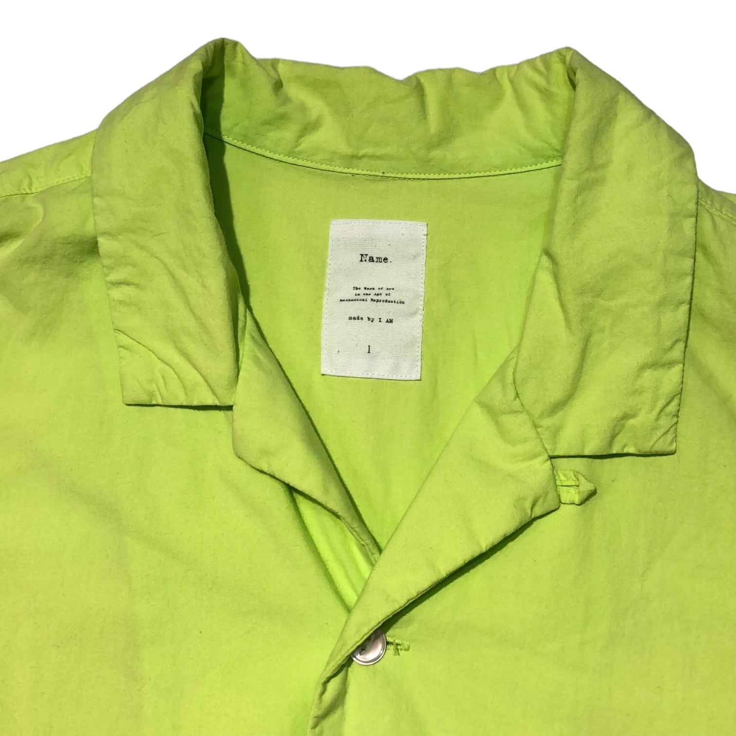 Name.(ネーム) 18SS Oversized open collar S/S shirt オーバーサイズ オープンカラー 半袖 シャツ NMSH-18SS-002 1(S程度) ライトグリーン
