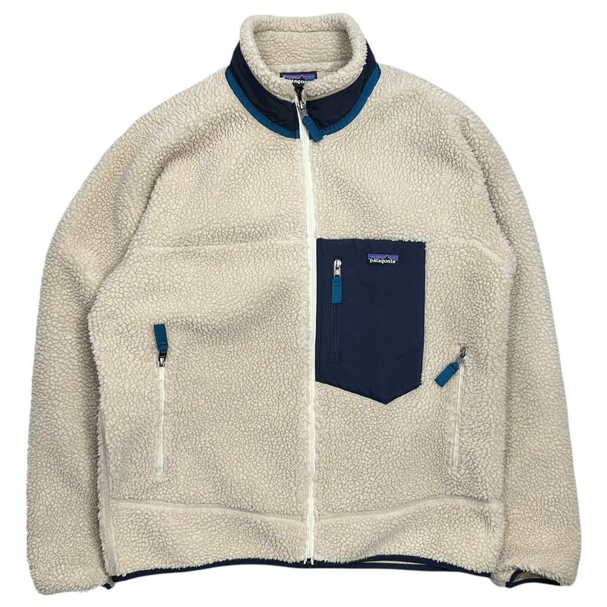 Patagonia(パタゴニア) Classic Retro-X Jkt クラシック レトロX ジャケット 23056 L アイボリー×ネイビー ボア フリース ジャケット