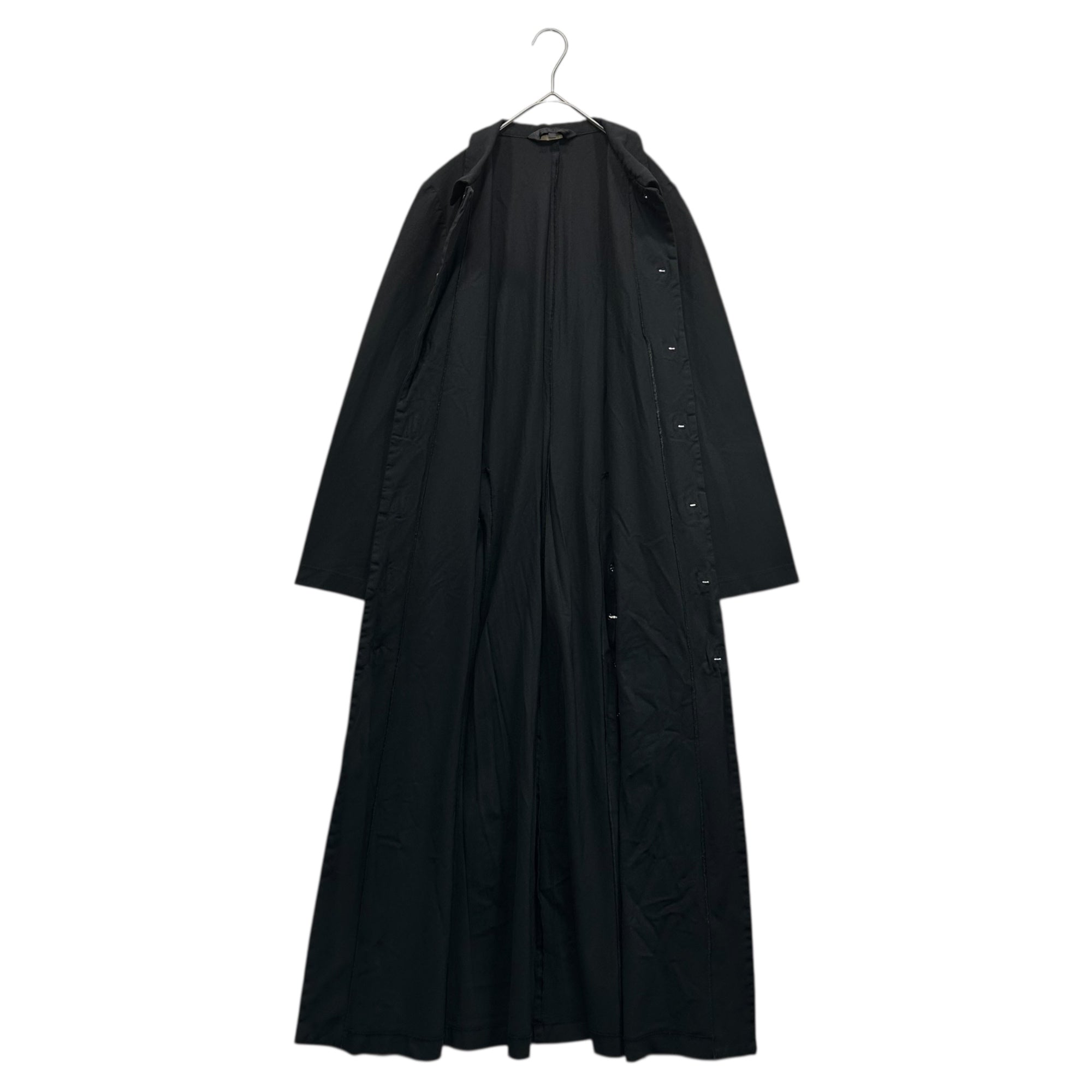 COMME des GARCONS COMME des GARCONS(コムデギャルソンコムデギャルソン) 20SS Product-dyed polyester felted side slit & hook button long shirt dress 製品染め ポリエステル 縮絨 サイド スリット ＆ フックボタン ロング シャツ ワンピース RE-O015 M ブラック AD2019