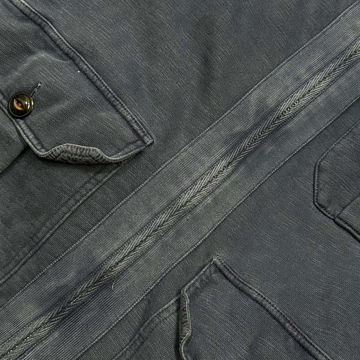 C.P.COMPANY(シーピーカンパニー) 2010～2015's Wide-Ribbed-Collar Sweat Zip-Up Blouson ワイド リブ カラー スウェット ジップ アップ ブルゾン CPU0290 1027 M ネイビー FGFタグ 05750737 ヴィンテージ加工