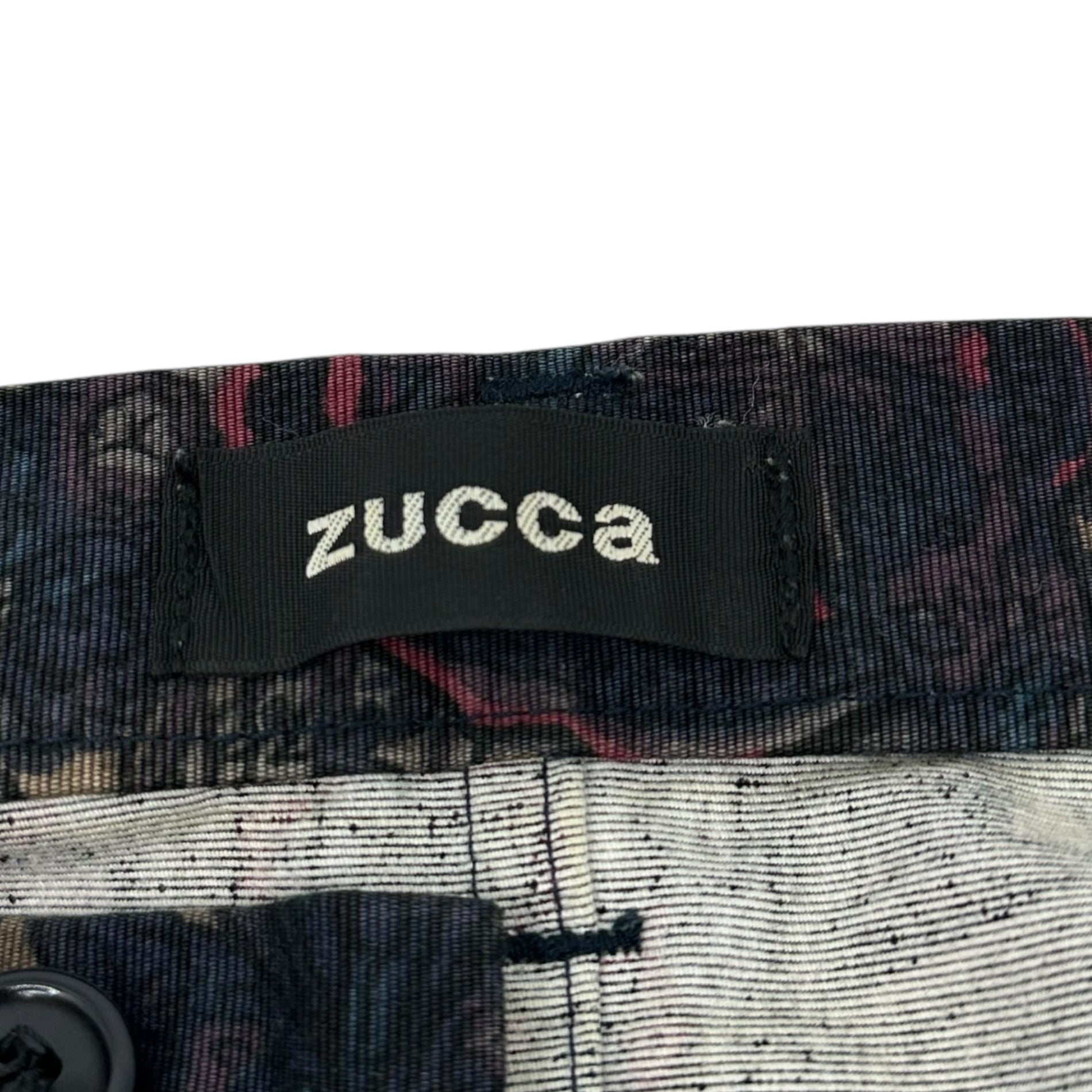 zucca(ズッカ) 2-Tuck All-Over Print Cotton Pants 2タック 総柄 コットン パンツ ZU13FF154 L ネイビー アーカイブ