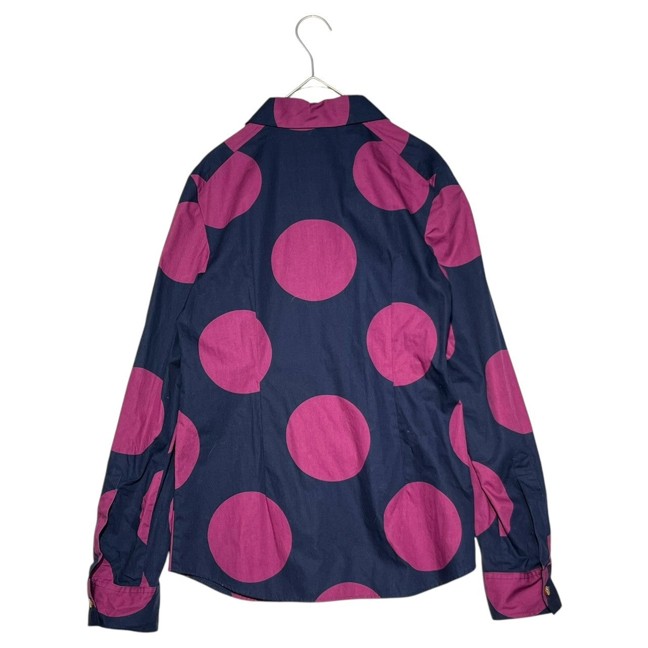 Vivienne Westwood RED LABEL(ヴィヴィアンウエストウッドレッドレーベル) round collar dot blouse shirt 丸襟 ドット ブラウス シャツ 357-01-87016 3(L) ネイビー×パープル