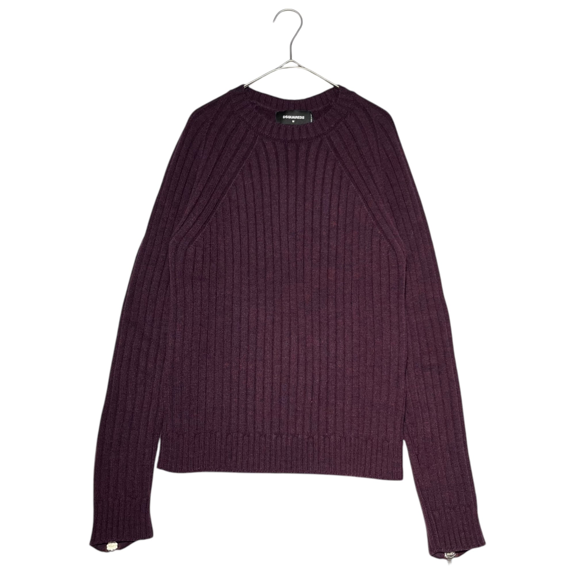 DSQUARED2(ディースクエアード) sleeve zip rib knit 袖 ジップ リブ ニット  S71HA0666 S15413 M パープル