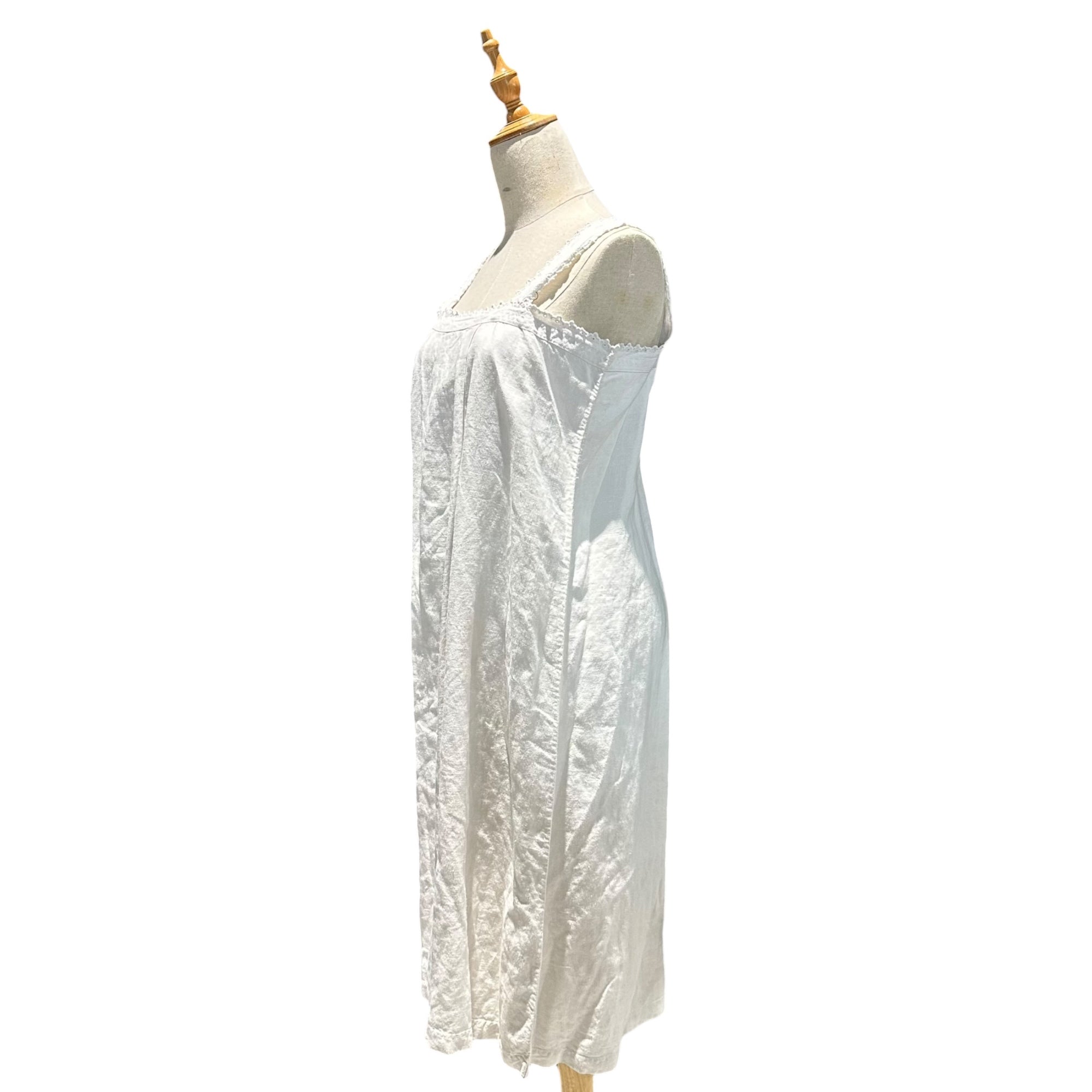 Euro vintage(ヨーロッパヴィンテージ) 20's~ hand_ scalloped lace camisole onepiece スカラップレースのコットンキャミソールワンピース 表記無し(M程度) ホワイト