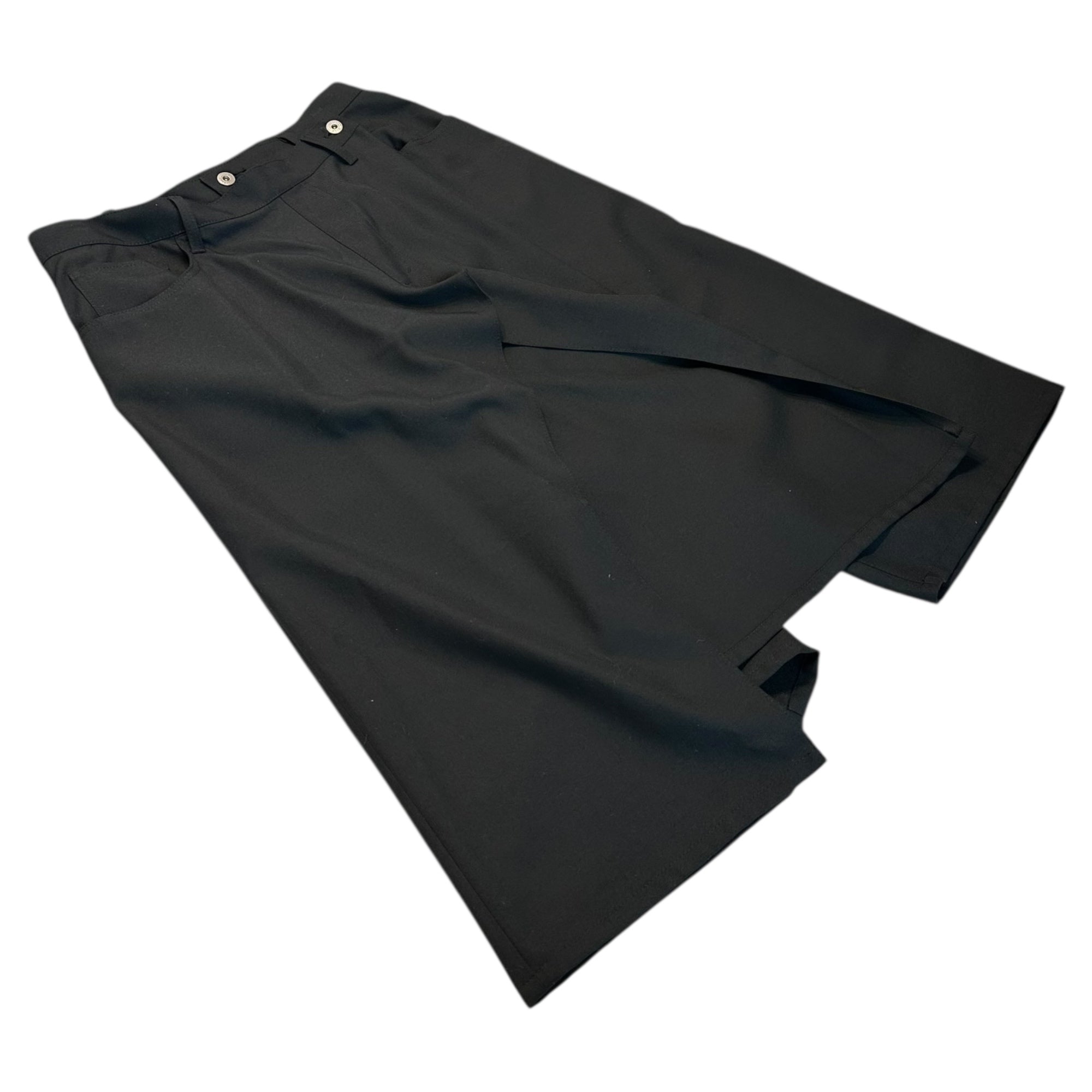 【SALE対象外】JUNYA WATANABE(ジュンヤワタナベ) 22AW Wrap Layered Wide Pants ラップ レイヤード ワイド パンツ JJ-S004 M ブラック AD2022 男性着用可能