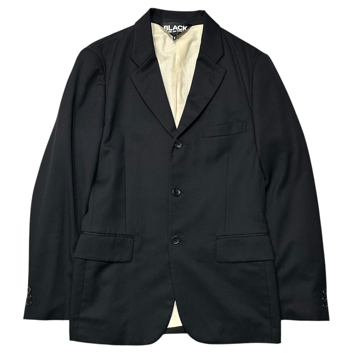 BLACK COMME des GARCONS(ブラックコムデギャルソン) 2011AW Wool 3B Jacket ウール 3B ジャケット 1H-J202 S ブラック AD2011 テーラード