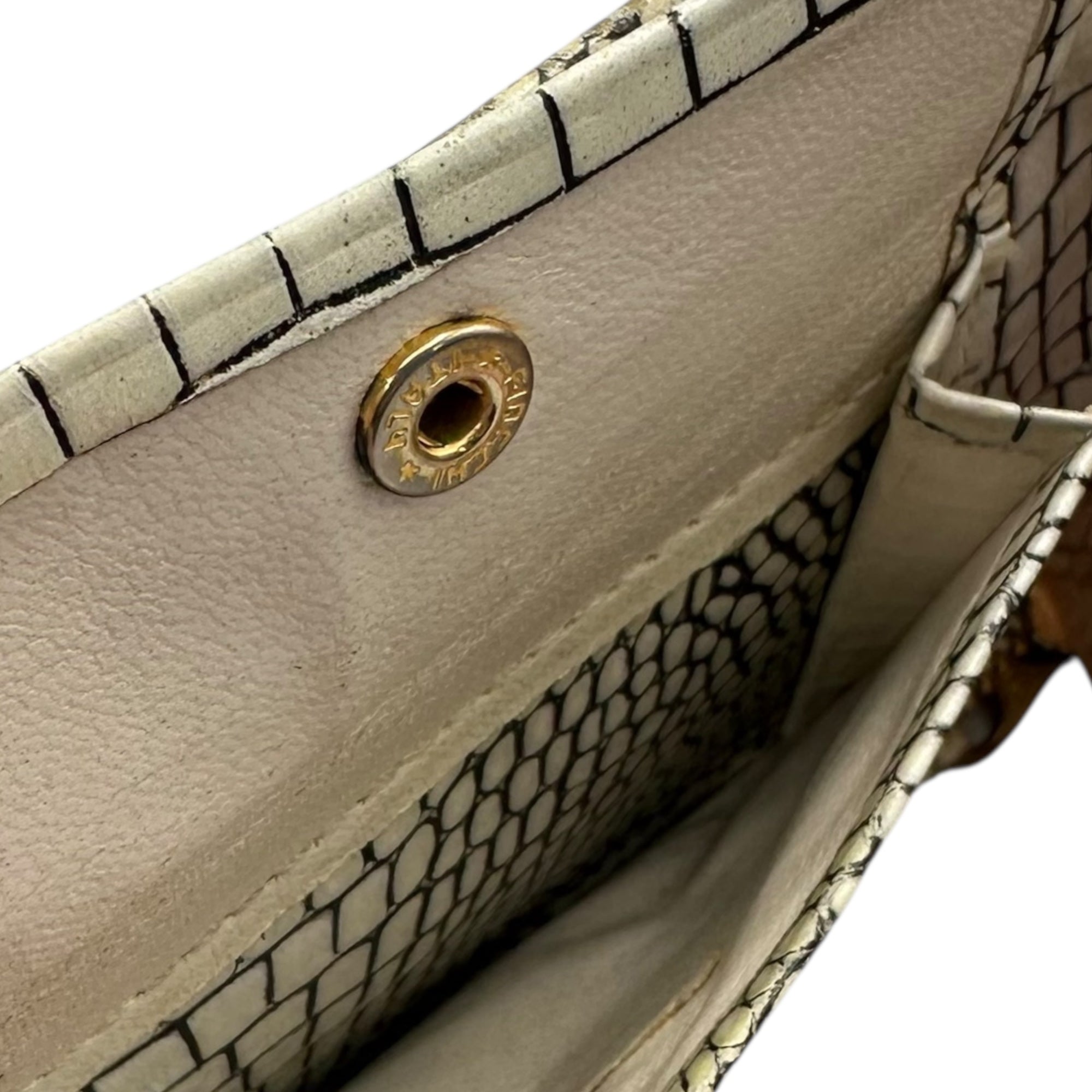 COMME des GARCONS(コムデギャルソン) Crocodile-Embossed Leather Round Zip Wallet クロコ型押し レザー ラウンド ジップ ウォレット ホワイト 2折り財布
