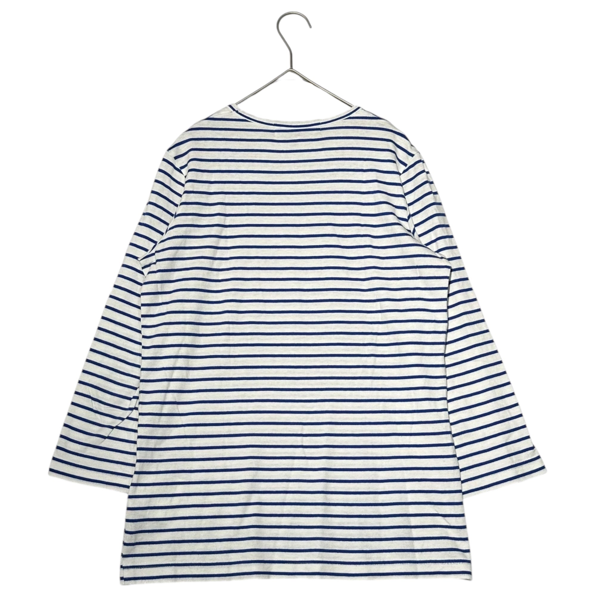 tricot COMME des GARCONS(トリココムデギャルソン) 11AW Lace Heart Print Border L/S T-Shirt レース ハート プリント ボーダー 長袖 Tシャツ TH-T213 S ホワイト×ブルー AD2011