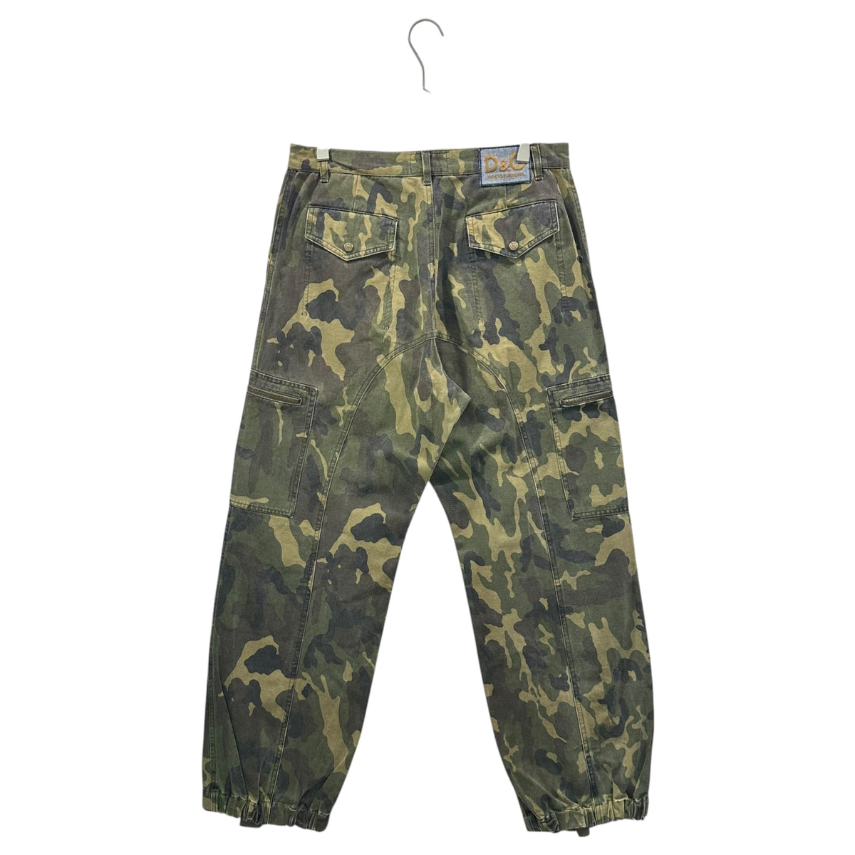 D&G(ディー&ジードルガバドルチェ&ガッバーナ) 1990's Multifunctional Camouflage Cargo Pants with Pockets and Zippered Hems 多機能 ポケット 裾ジップ カモフラ カーゴパンツ 32 カーキ 90's アーカイブ 稀少