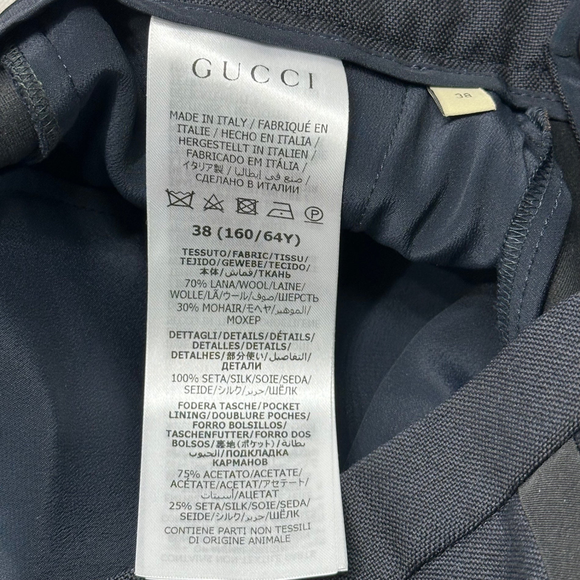 GUCCI(グッチ) Mohair Wool Side-Stripe Slacks モヘア ウール サイドライン スラックス 733843 38(M程度) チャコールグレー
