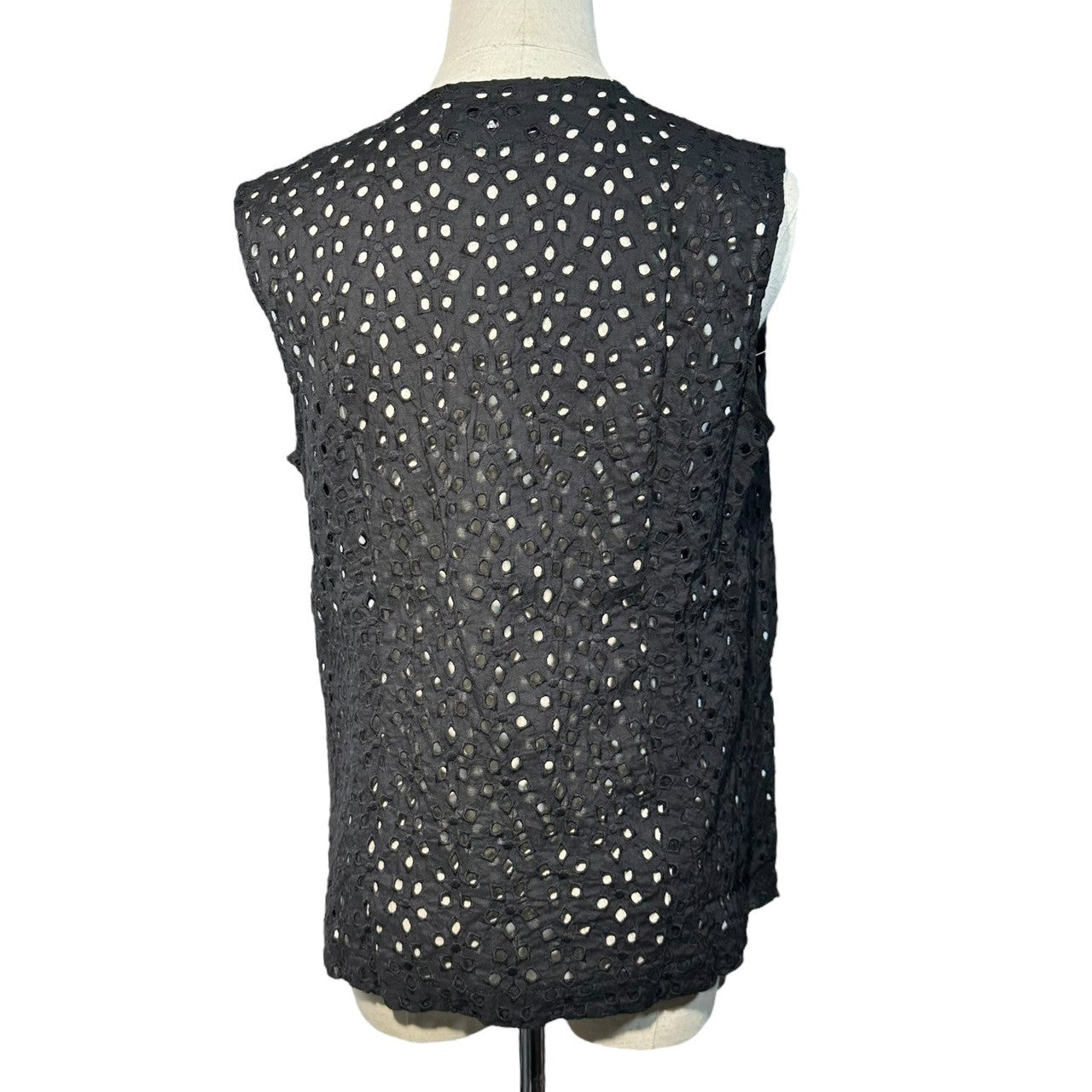 tricot COMME des GARCONS(トリココムデギャルソン) 07AW Cutwork Sleeveless Blouse カットワーク ノースリーブ ブラウス TT-B004 M ブラック AD2007