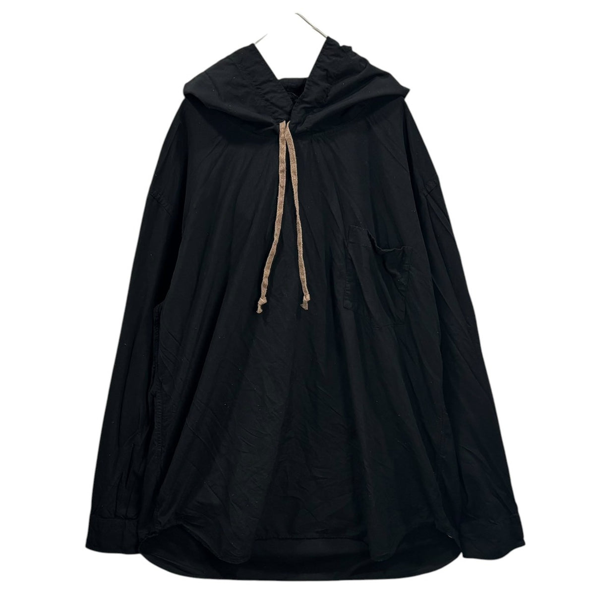 COMME des GARCONS HOMME DEUX(コムデギャルソンオムドゥ) 2023SS Drawstring Hooded Pullover Shirt ドローコード フーデッド プルオーバー シャツ DK-B050 S ブラック AD2022