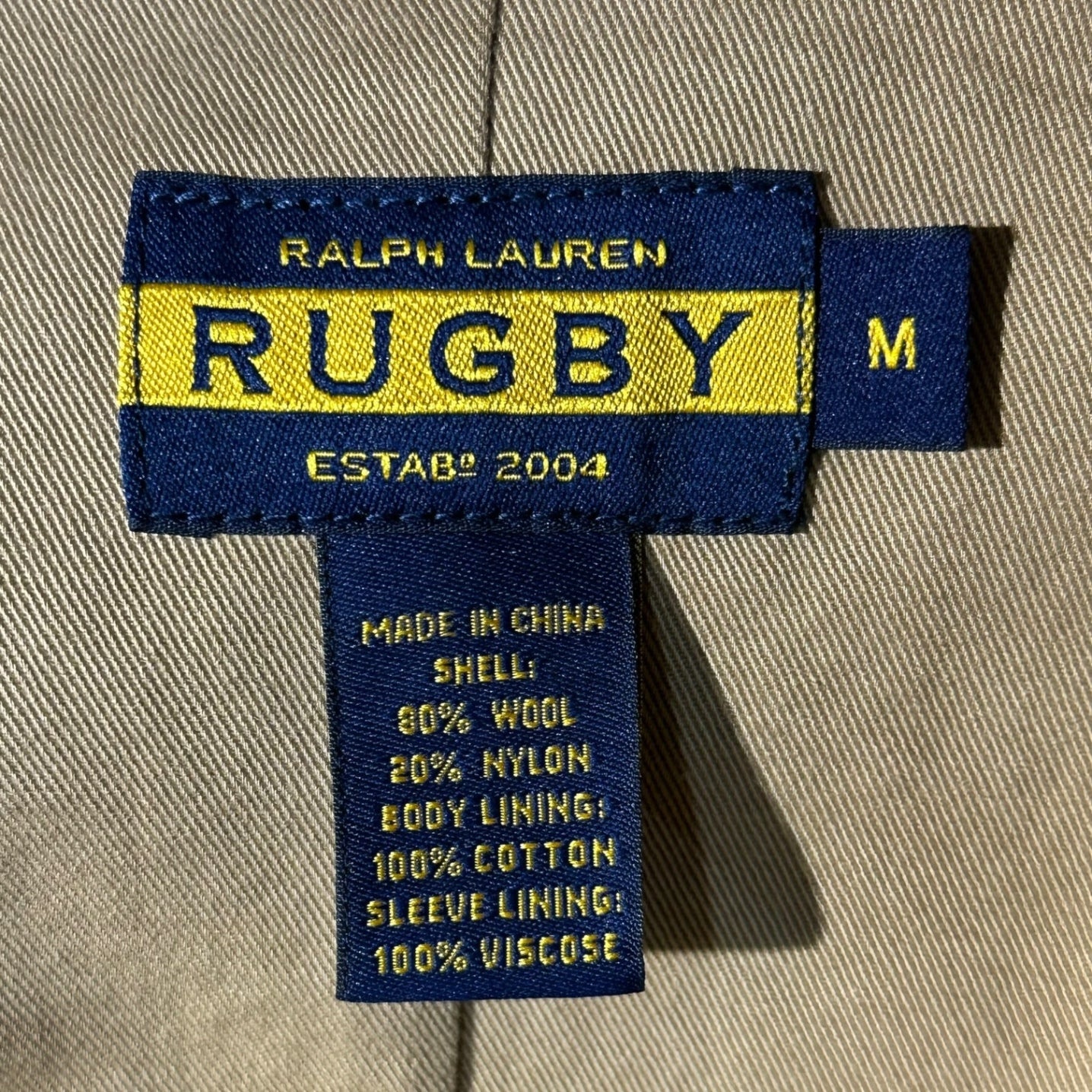 RALPH LAUREN RUGBY(ラルフローレンラグビー) Wappen Wool Melton P Coat ワッペン ウール メルトン P コート M カーキ KING’S OWN