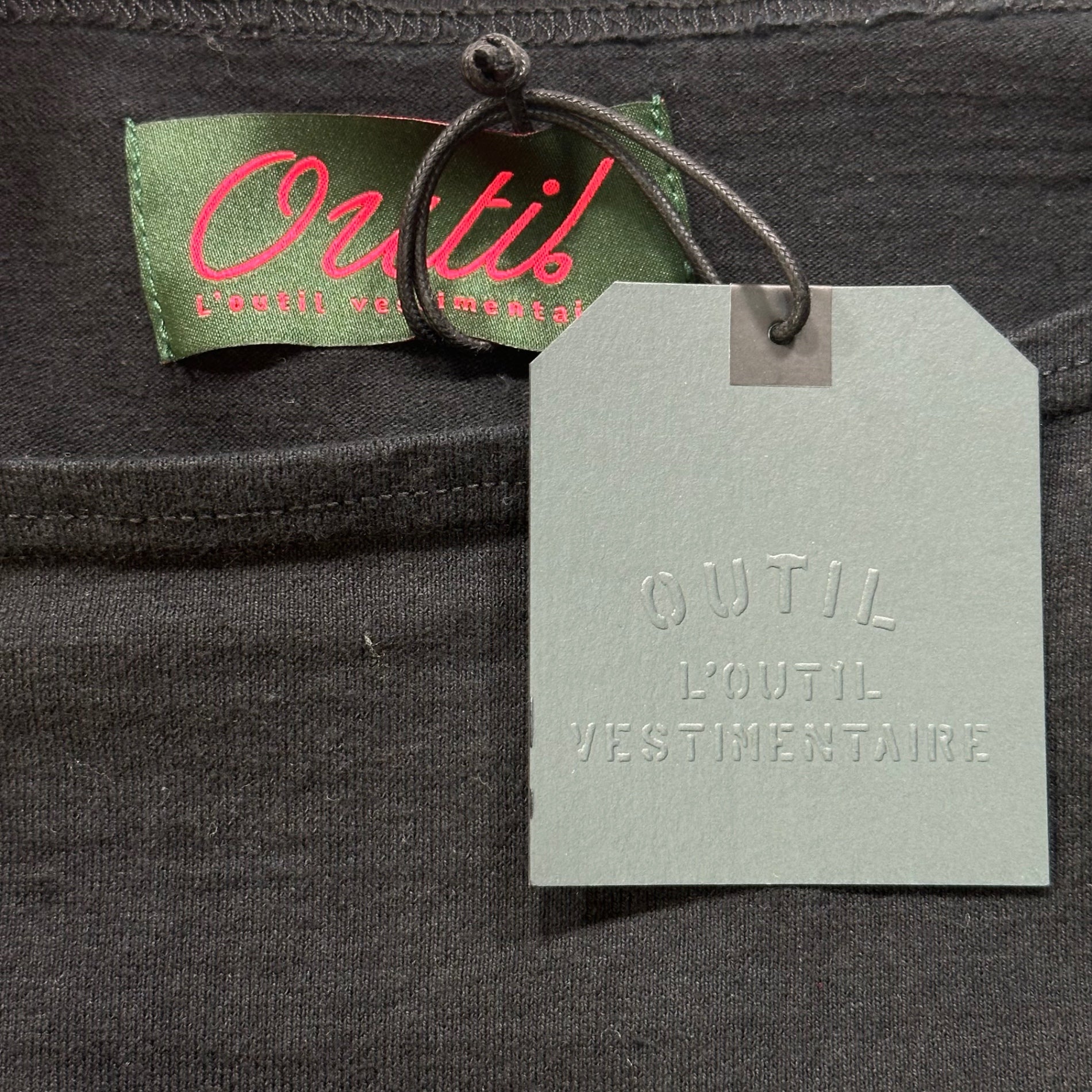 OUTIL(ウティ) TORICOT AAST SHORT 半袖 バスク シャツ OU-C007S 1 ブラック Tシャツ カットソー