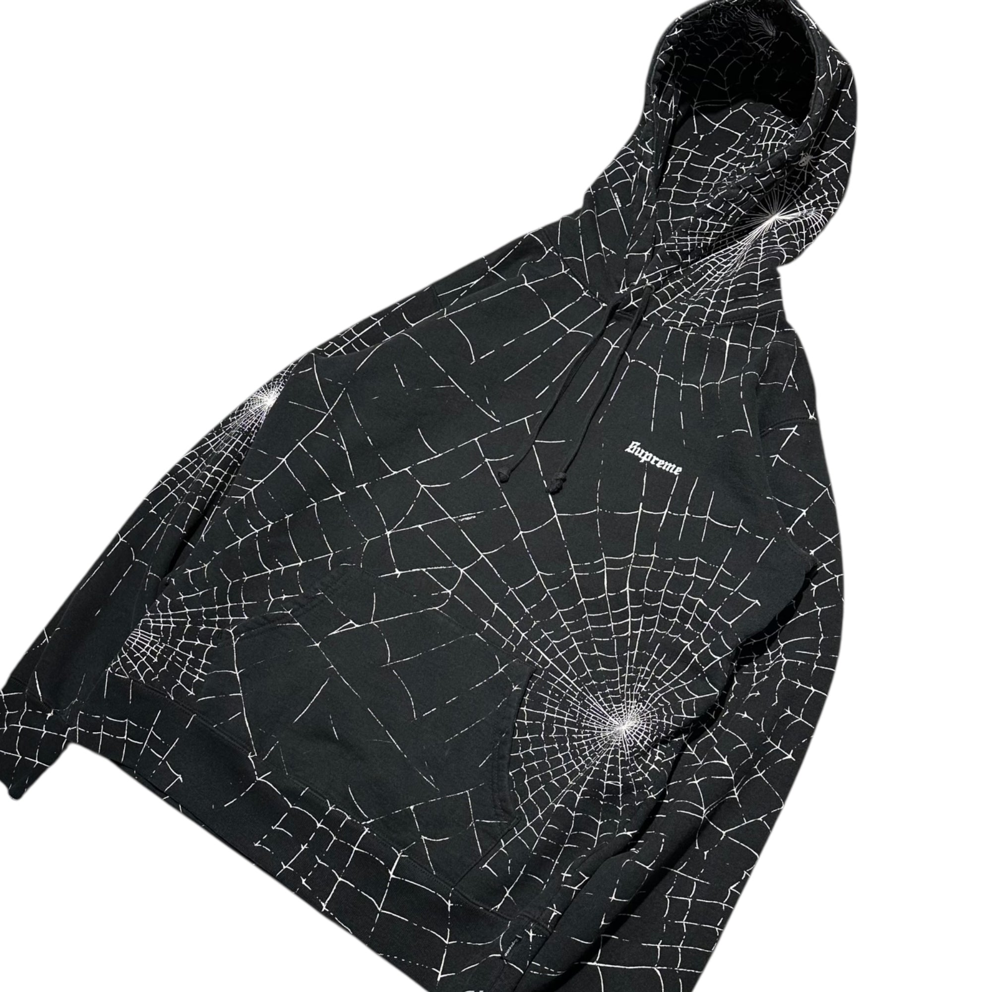 SUPREME(シュプリーム) 16AW Spider Web Hooded Sweatshirt スパイダー プルオーバー パーカー M ブラック 16FW フーディ