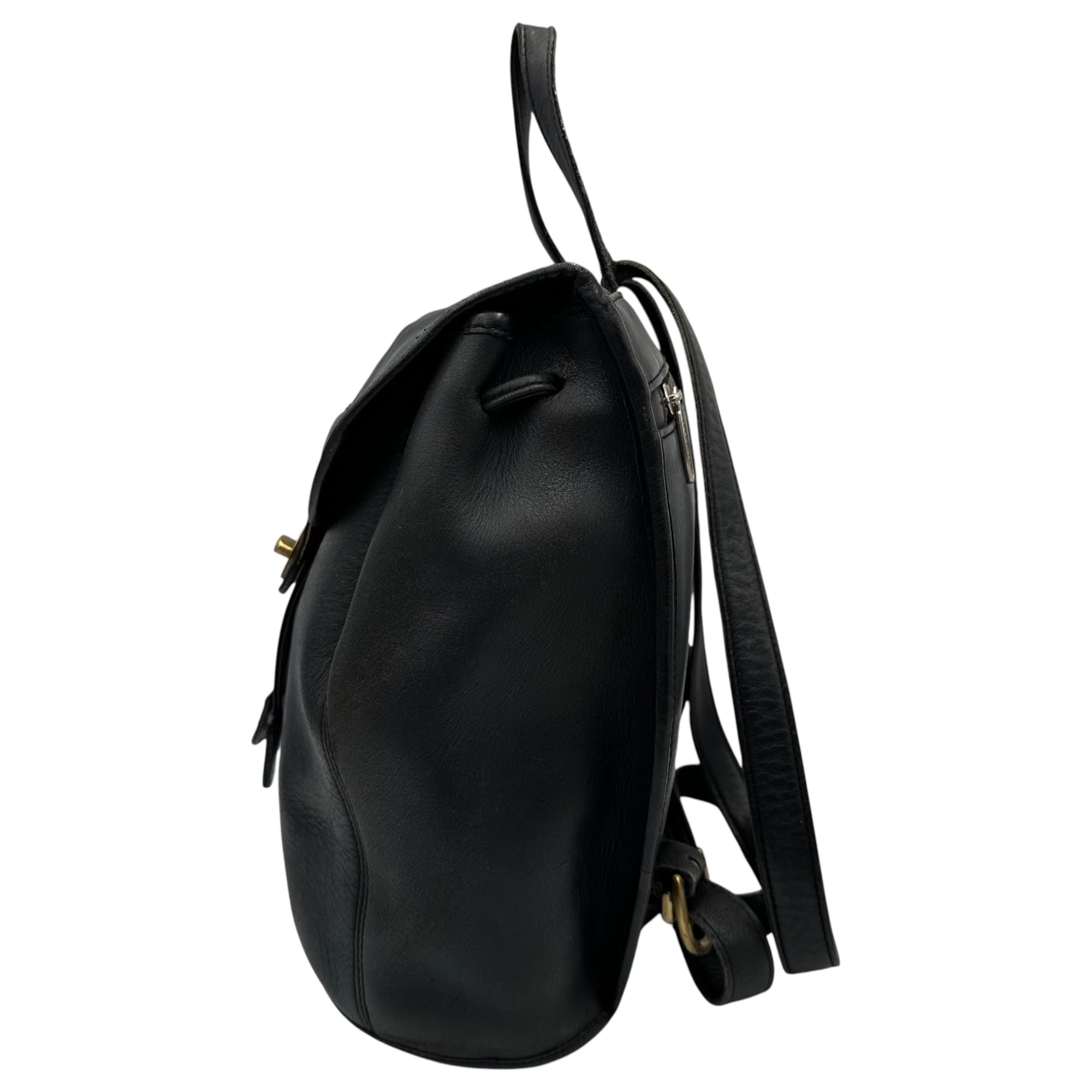 OLD COACH(オールドコーチ) Vintage Turnlock All-Leather Backpack ヴィンテージ ターンロック オールレザー リュック 101-76 ブラック