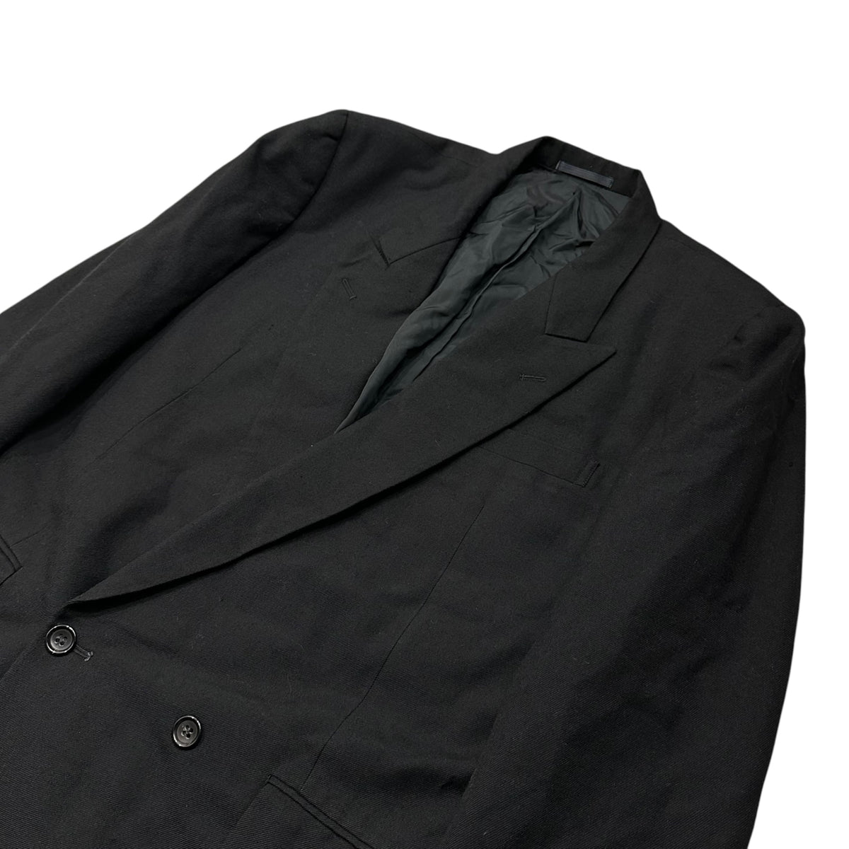 COMME des GARCONS HOMME(コムデギャルソンオム) 1980's Vintage Double-Breasted Wool Jacket ヴィンテージ ダブルブレスト ウール  ジャケット HS-05004M M ブラック AD表記無 80年代 アーカイブ 川久保玲本人期