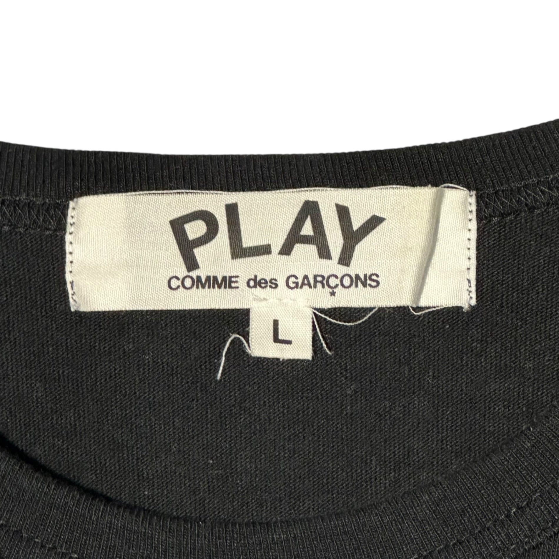 PLAY COMME des GARCONS(プレイコムデギャルソン) Heart Logo Patch Short-Sleeve T-Shirt ハートロゴ ワッペン 半袖 Tシャツ AZ-T063 L ブラック AD2007